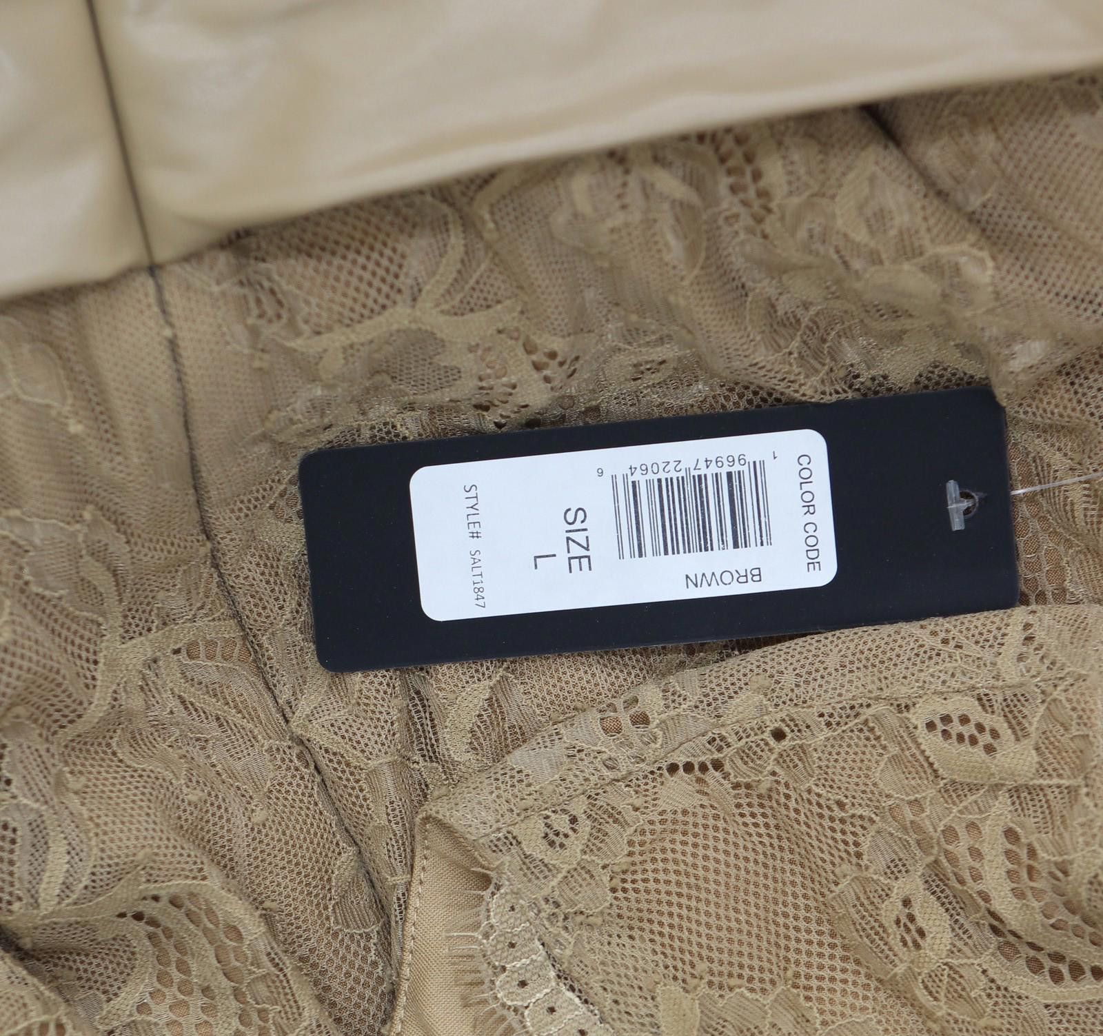 United Colors Of Benetton Bebe Womens Lace Midi Dress In Vegan Leather Brown L Size L / US 10 / IT 46 - 3 Thumbnail