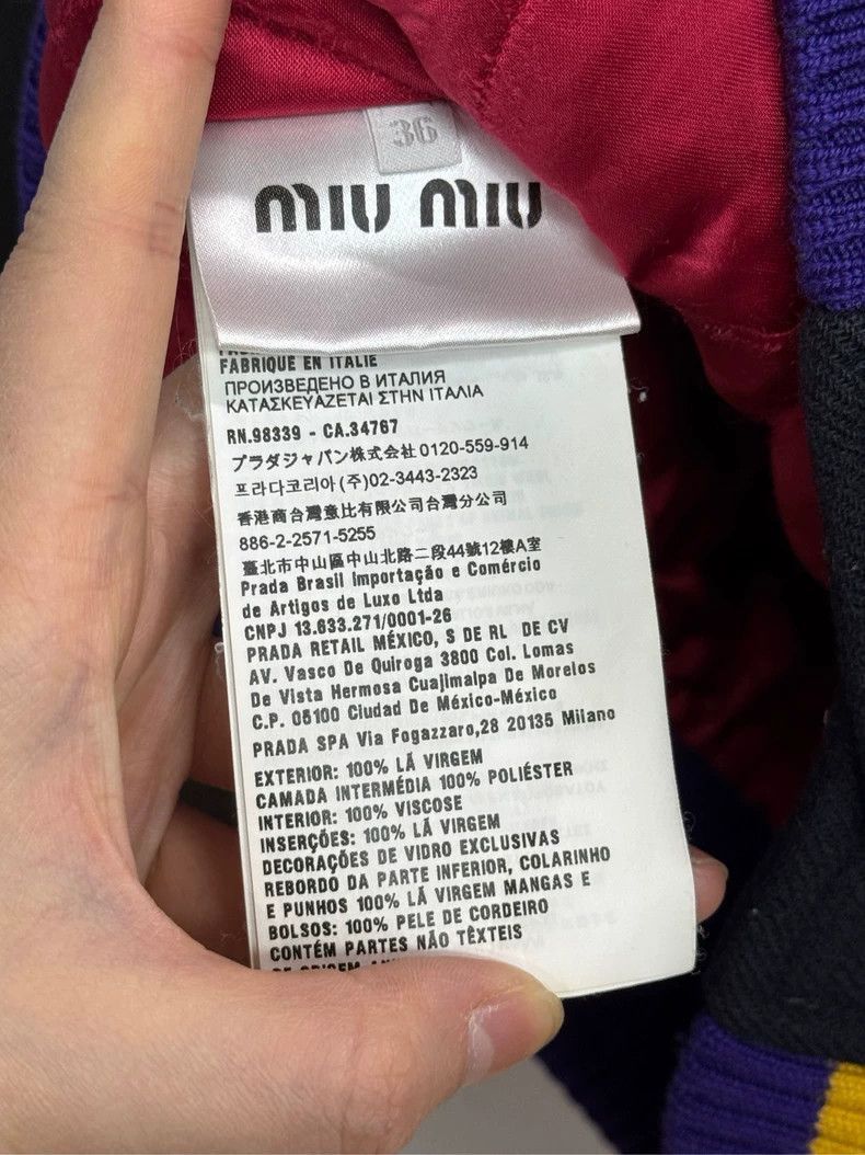 Miu Miu MiuMiu Wool Baseball Jacket with Logo. Size US M / EU 48-50 / 2 - 4 Thumbnail