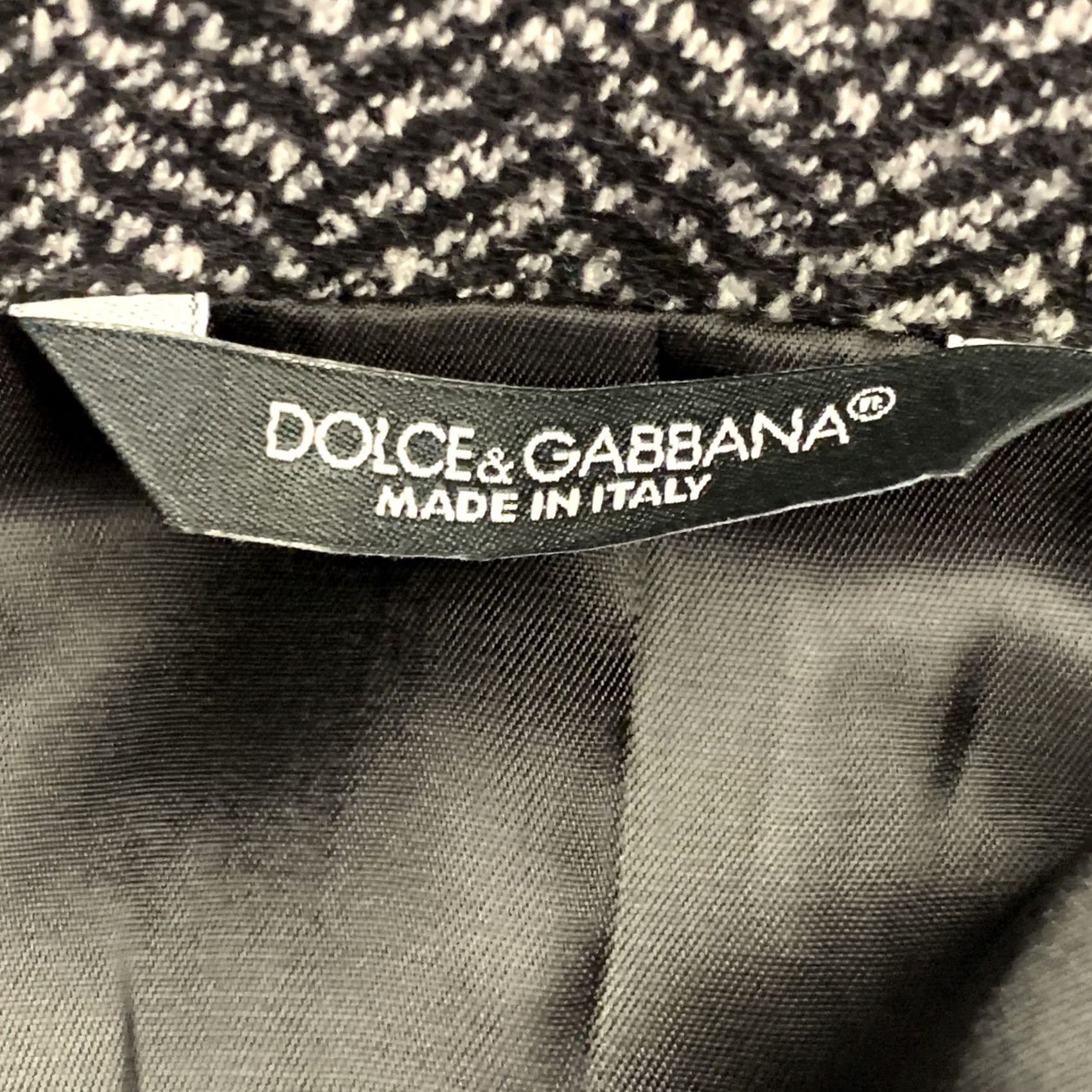 Dolce & Gabbana DOLCE & GABBANA Sport Coat Size 40 Black White Herringbone Wool Cotton Size US XXS / EU 40 - 6 Thumbnail