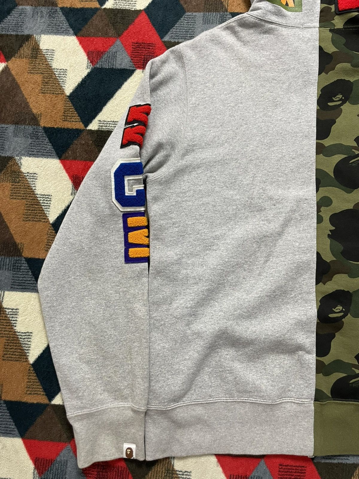 Bape Bape Split Camo/Grey Zip Hoodie Size US L / EU 52-54 / 3 - 10 Thumbnail