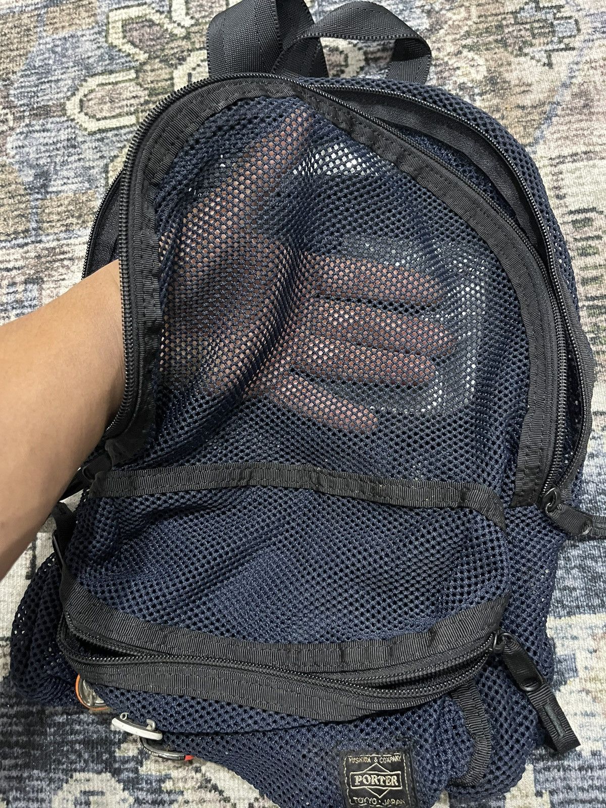 Japanese Brand × Porter × Vintage 🔥Vintage PORTER Tokyo Japan Full Mesh Daily Backpack Size ONE SIZE - 10 Thumbnail