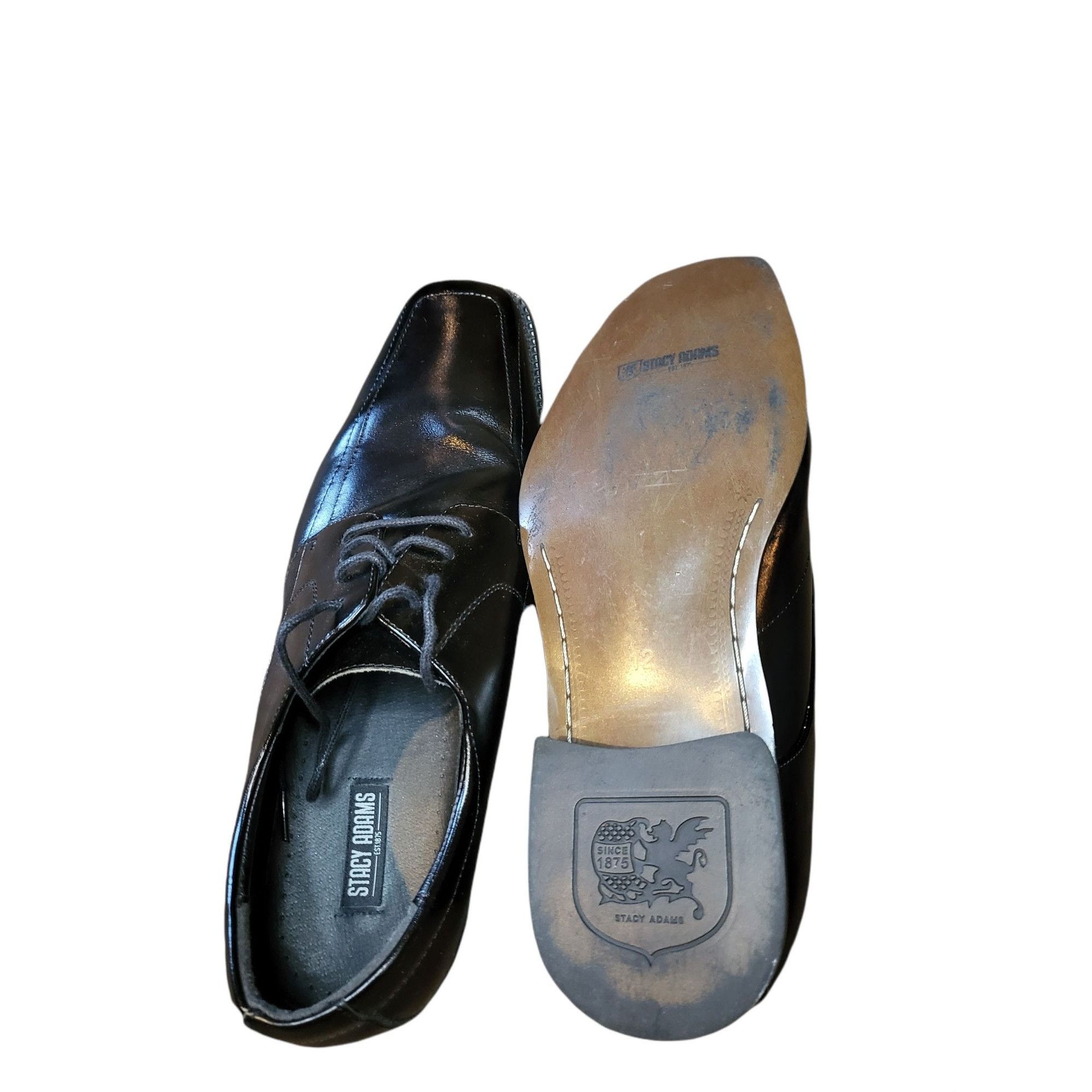 Stacy Adams Stacy Adams Cassidy Moc Toe Oxford Shoes Men Sz 12M Black Le Size US 12 / EU 45 - 6 Thumbnail