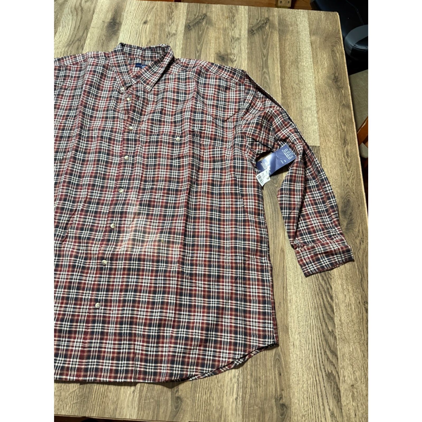 Vintage VINTAGE Reservoir Shirt Mens 3XLT Green Red White Plaid Long Sleeve Button Up Size US XXL / EU 58 / 5 - 4 Thumbnail