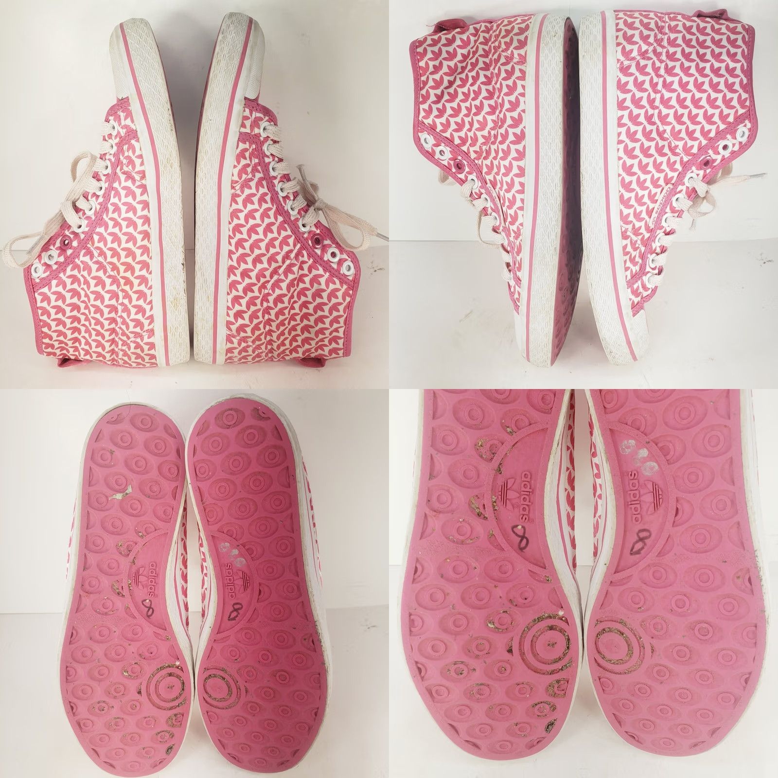 Adidas Adidas Court High Friendship Women's 7 Pink Adidas Symbol All Over Pattern Sneaker High Top Size US 7 / IT 37 - 8 Thumbnail