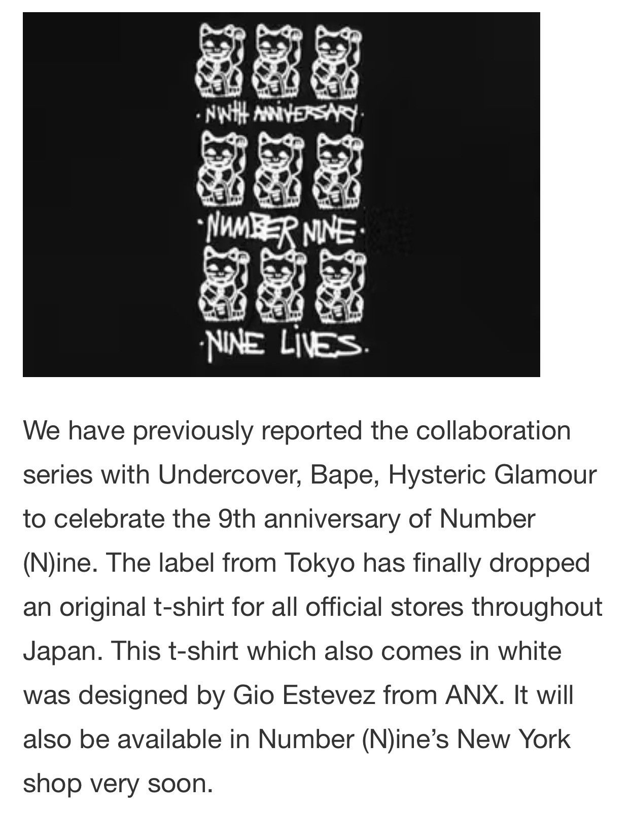 Number (N)ine 💸BINDING OFFER💸NUMBER (N)INE ANNIVERSARY TSHIRT TEE💥 Size US M / EU 48-50 / 2 - 14 Thumbnail