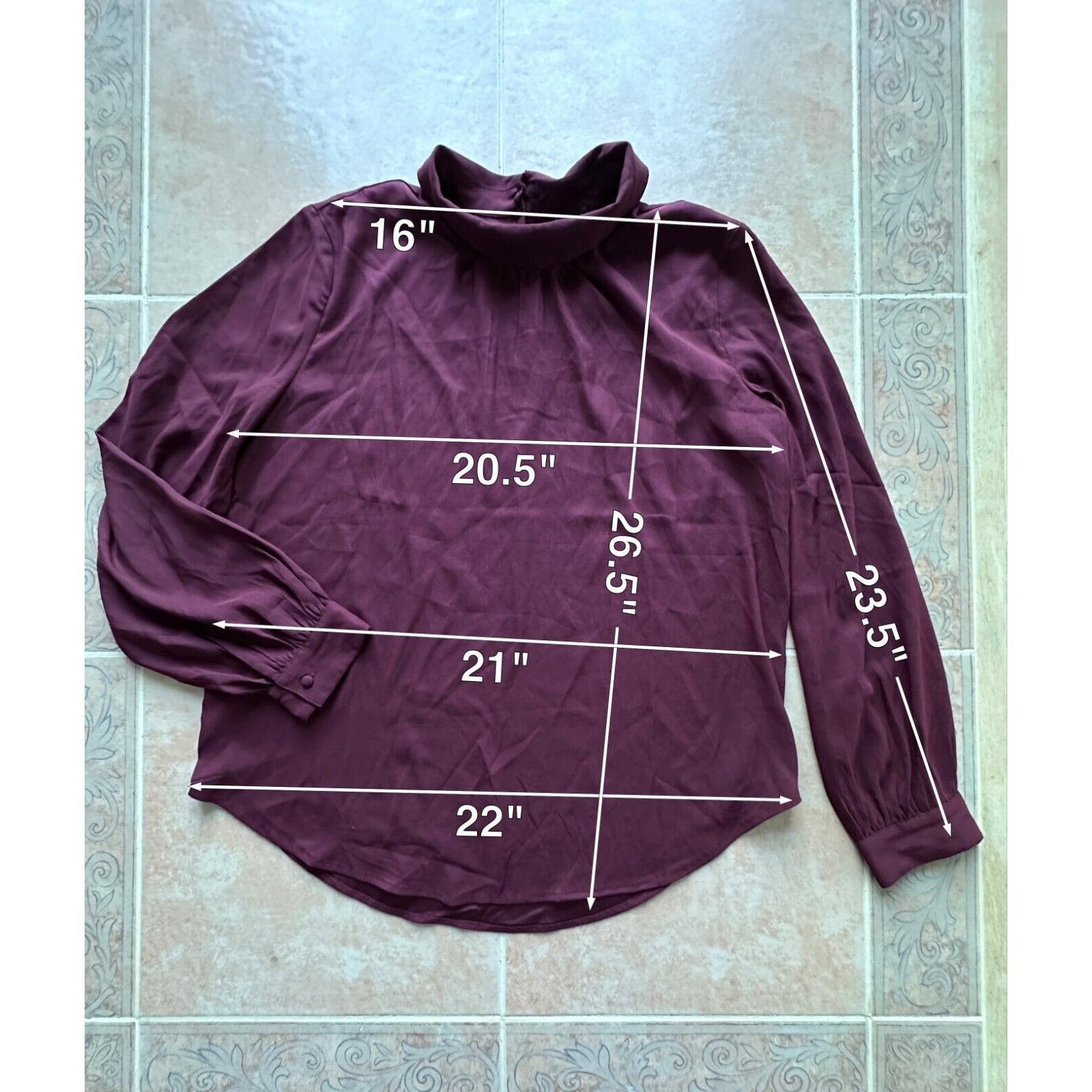 Ann Taylor Ann Taylor Long-sleeve Tunic blouse collared maroon Women M Size M / US 6-8 / IT 42-44 - 2 Thumbnail