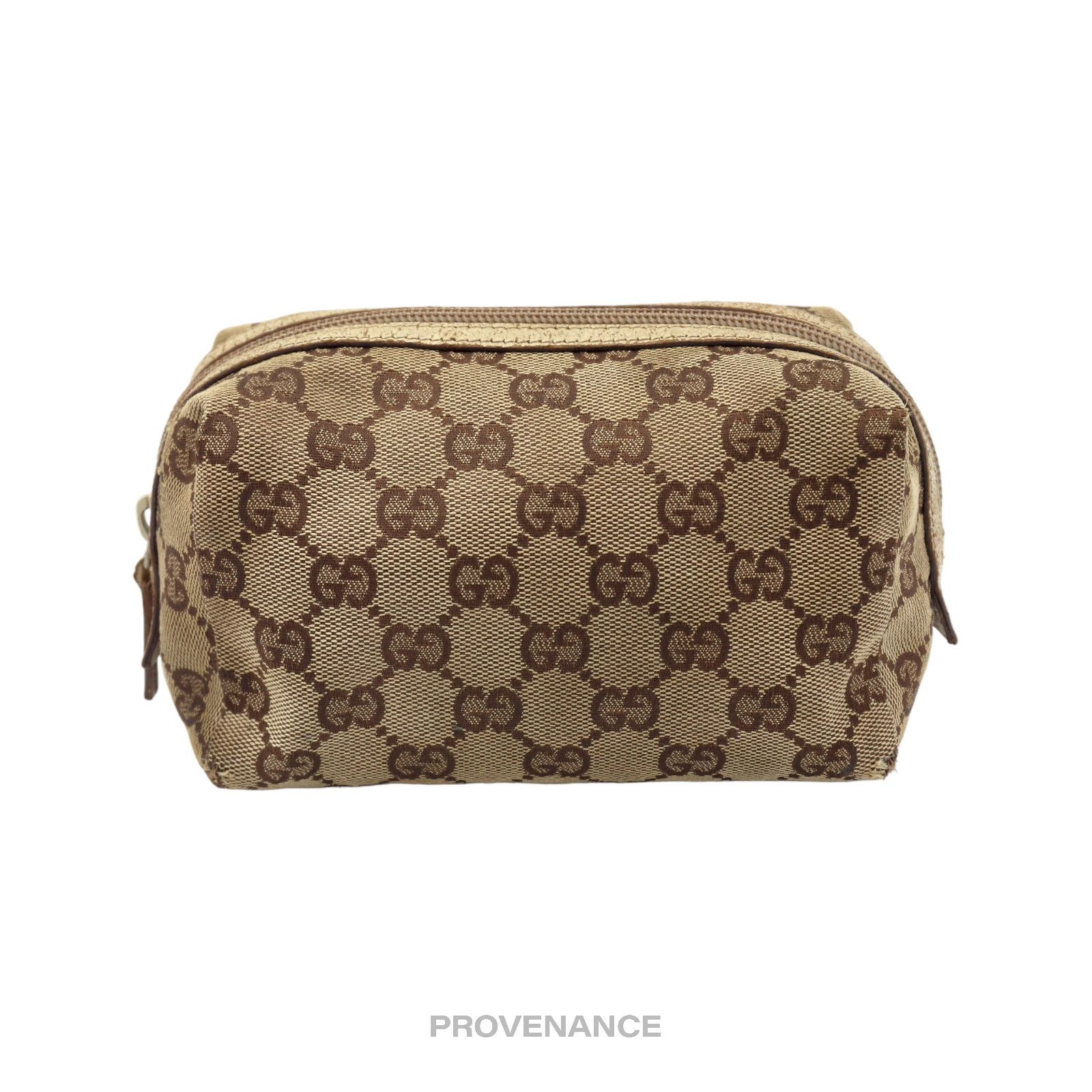 Gucci 🔴 Gucci GG Canvas Zip Pouch - Brown Ivory Size ONE SIZE - 2 Thumbnail