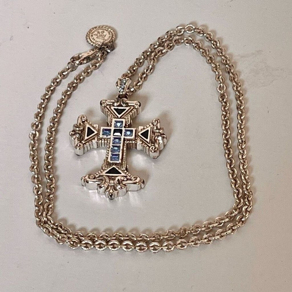 Other Vintage Vatican Collection Blue Crystal Cross 24” Necklace Size ONE SIZE - 9 Thumbnail