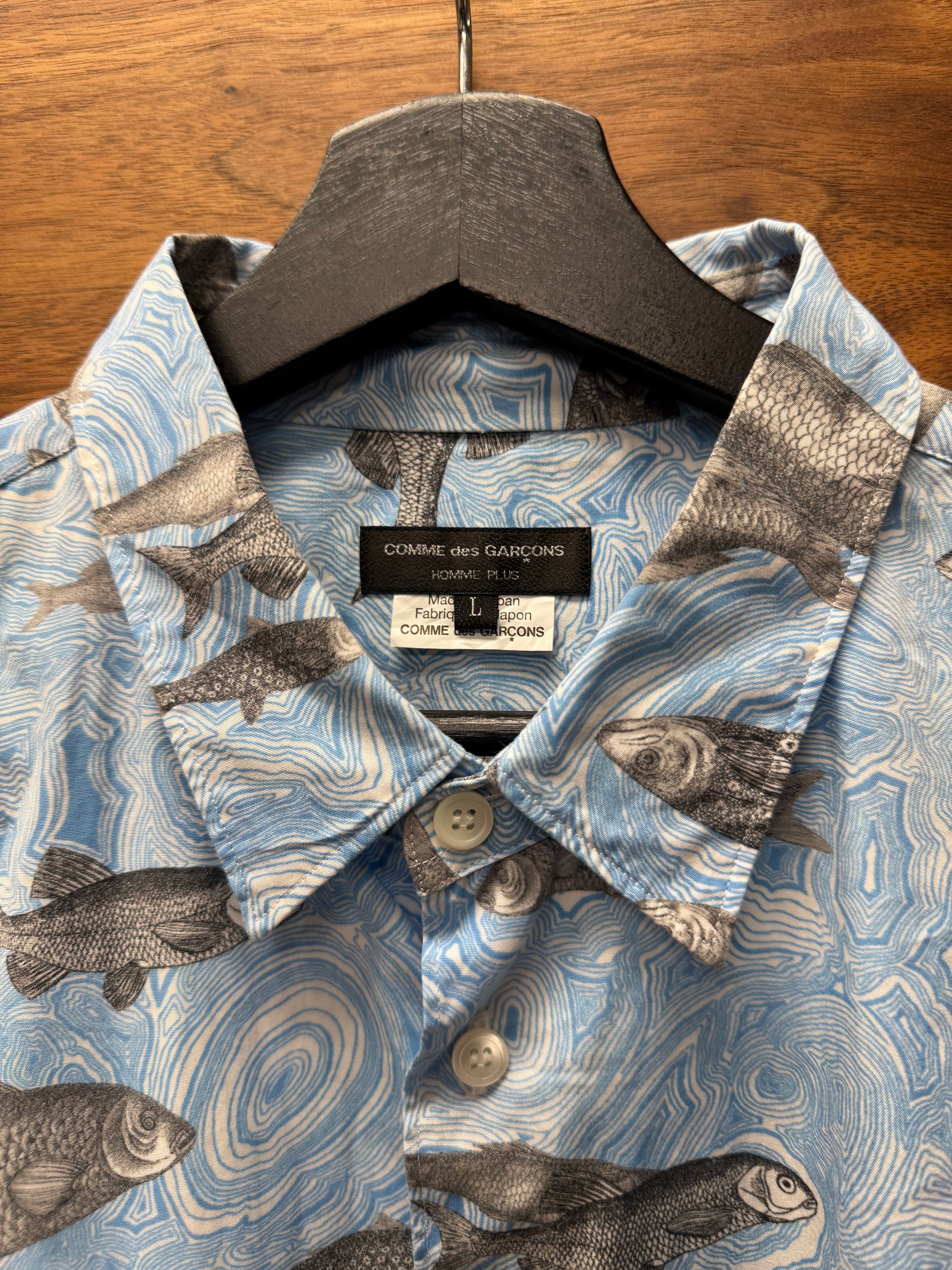 Comme des Garcons SS2016 Comme Des Garçons Homme Plus ‘Fish Print’ Button Up Shirt Size US L / EU 52-54 / 3 - 3 Thumbnail