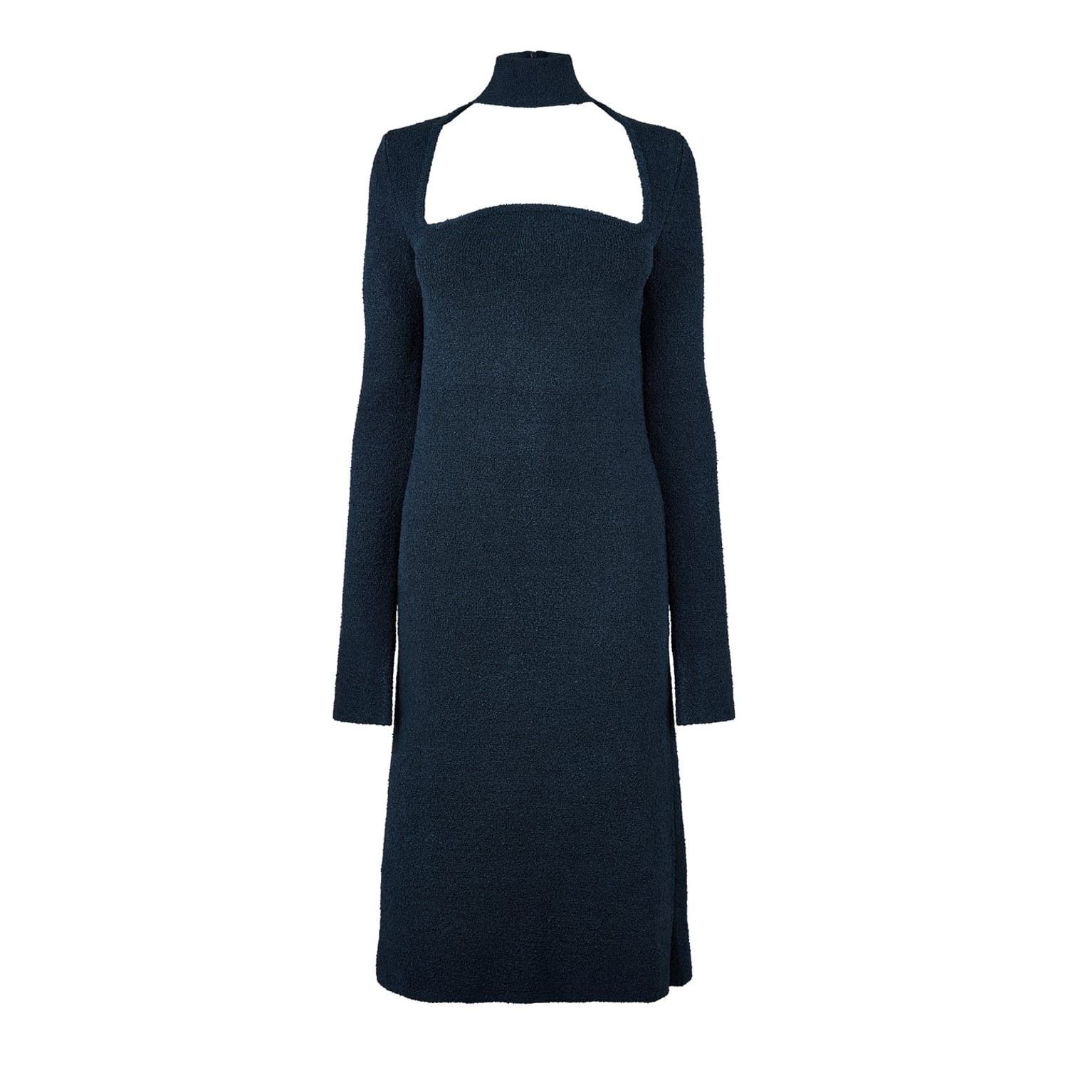 Bottega Veneta Bottega Veneta High Neck Midi Dress in Blue Size S / US 4 / IT 40 - 1 Thumbnail