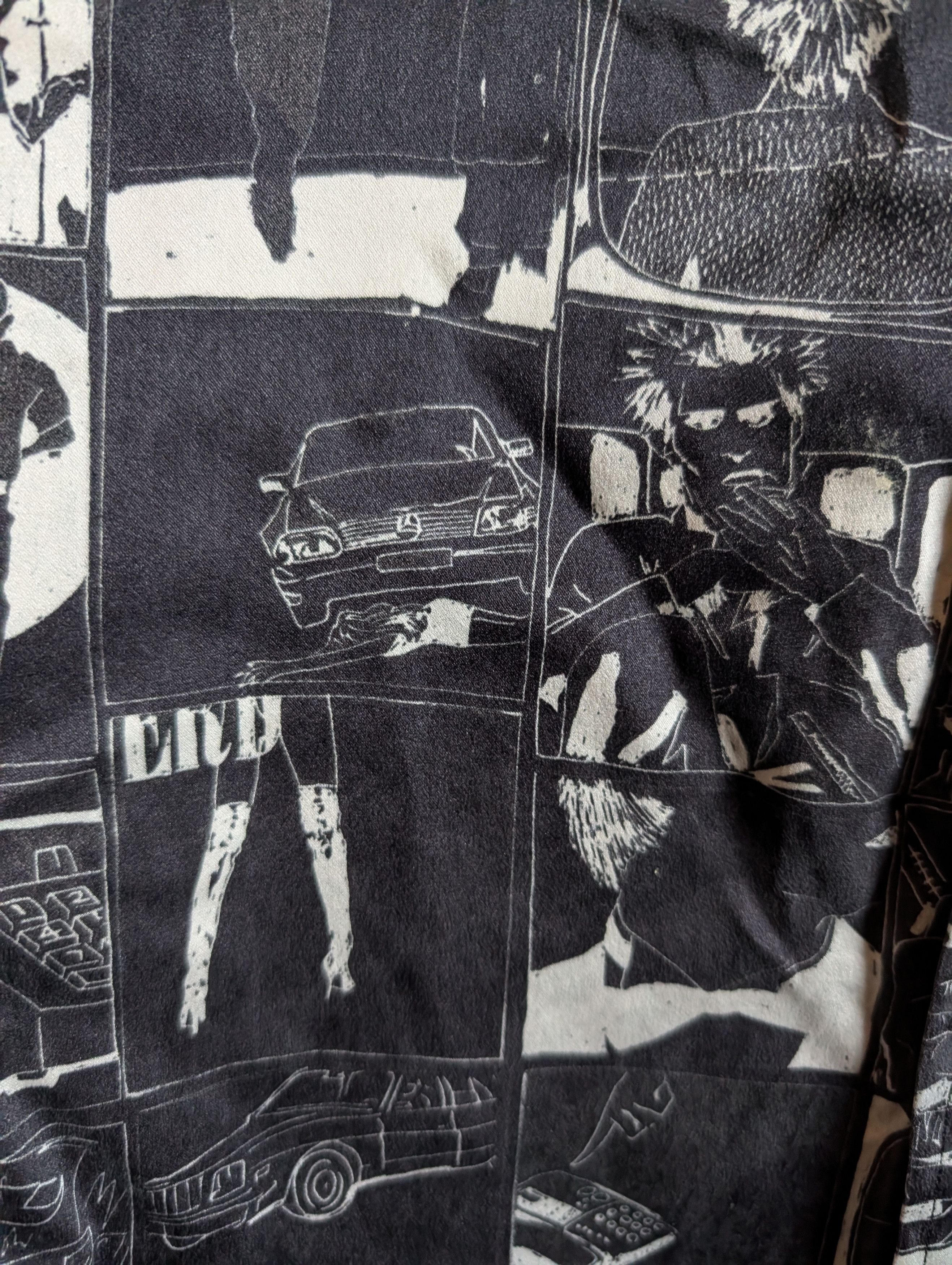 Enfants Riches Deprimes ICONIC Early 100% Thick Silk Comic Print B/W Shirt XS Size US XS / EU 42 / 0 - 4 Thumbnail