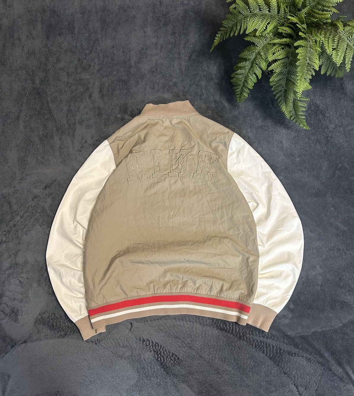 Nike × Vintage 90s Vintage Nike Athletic Big Logo Back Retro Jacket Size US XL / EU 56 / 4 - 2 Thumbnail