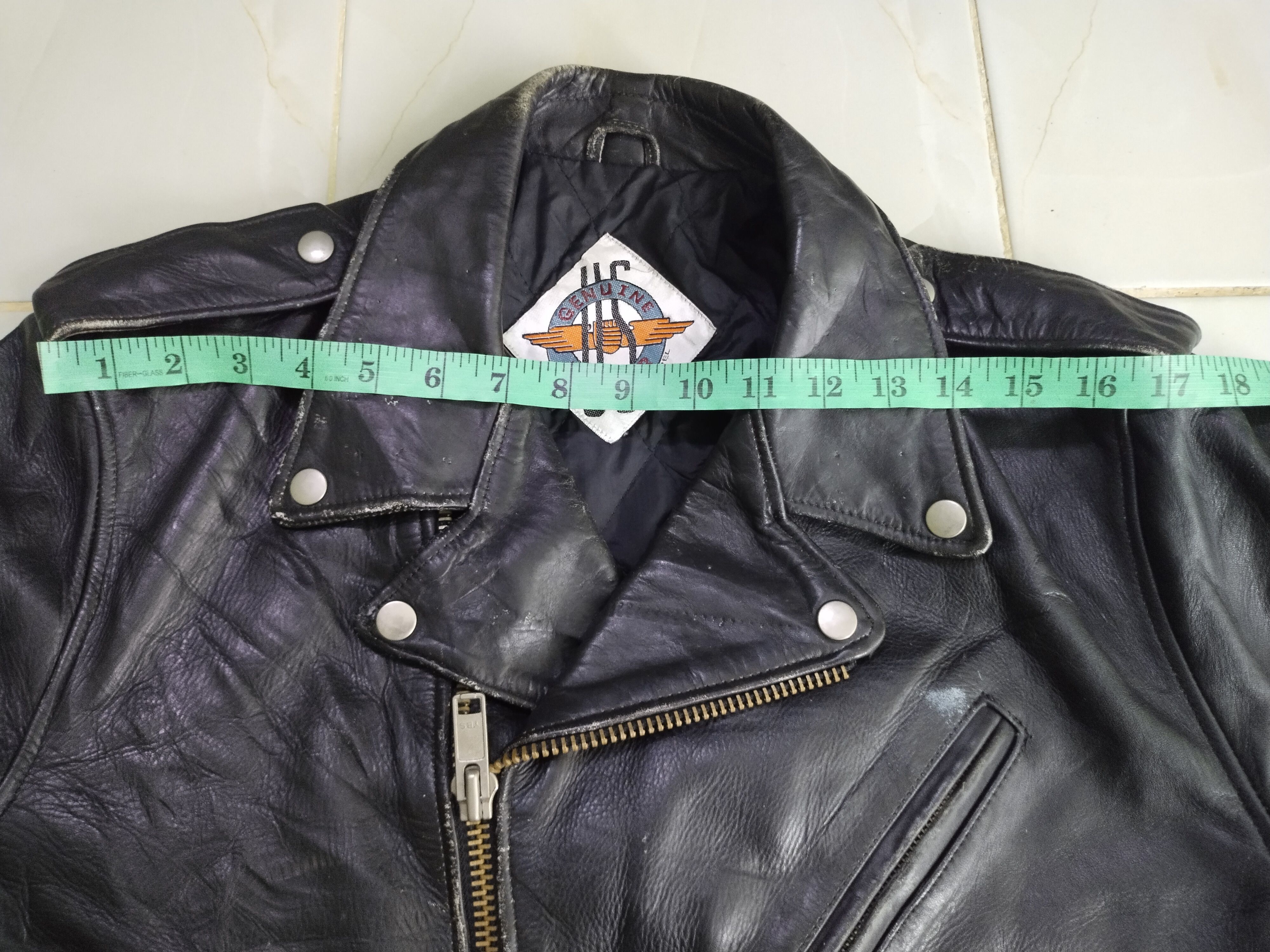 Genuine Leather Vintage Genuine Wear Double Leather Motorcycle Jacket Rare Size US M / EU 48-50 / 2 - 17 Thumbnail