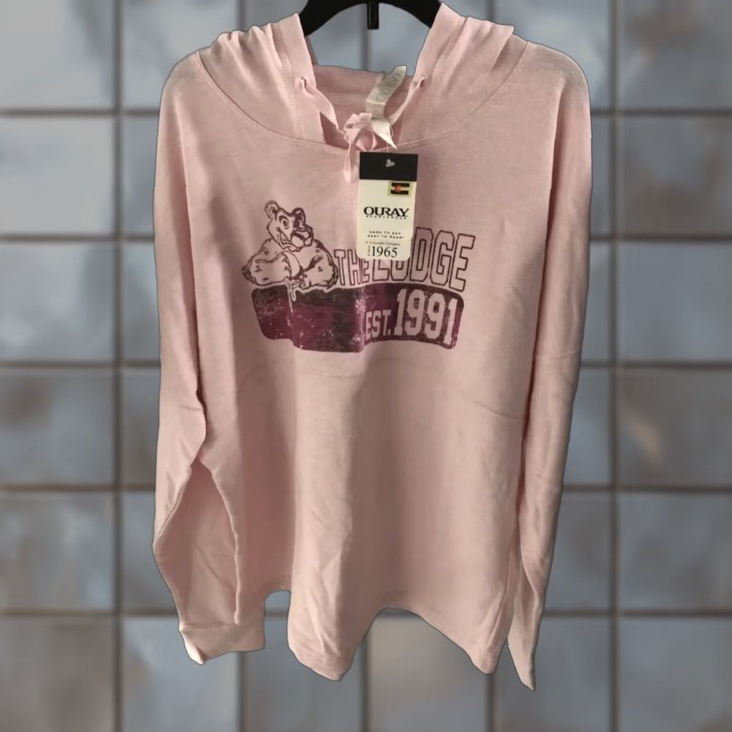 Vintage VINTAGE Ouray Sportswear Pink Hoodie The Lodge Est.1991 Women L Pullover Activewear Shirt/Hoody Womens (adjusted to fit rules) Size L / US 10 / IT 46 - 1 Thumbnail