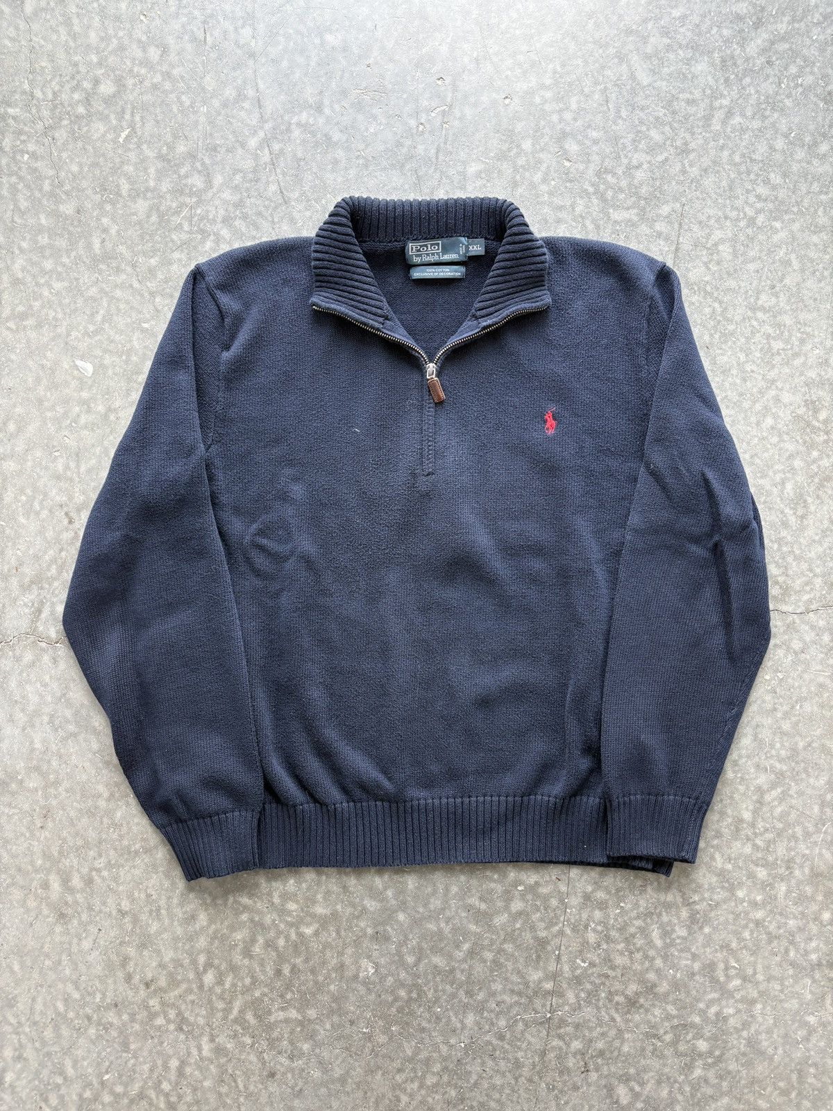 Polo Ralph Lauren Vintage Y2K Polo Ralph Lauren Quarter Zip Knit Sweater Size US XXL / EU 58 / 5 - 1 Thumbnail