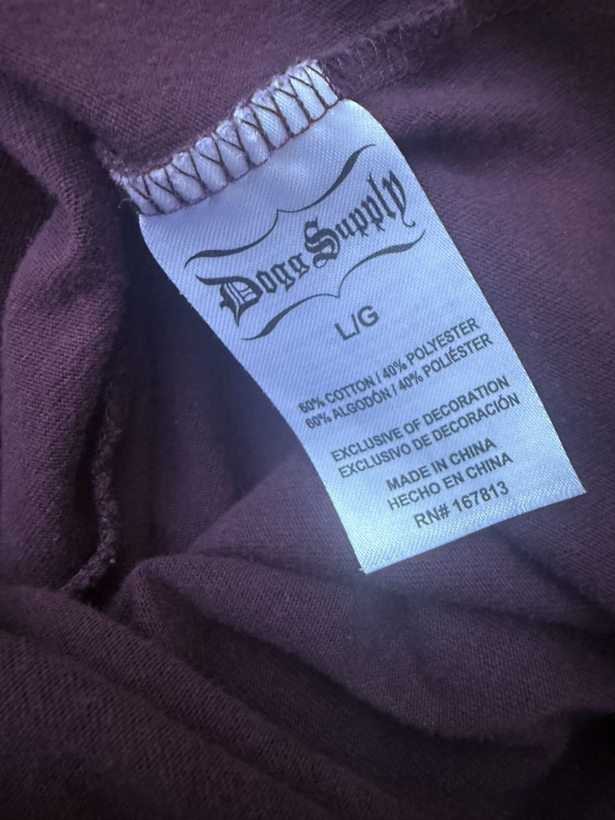 Snoop Dogg Dogg Supply Snoop Dog Mens Burgundy Graphic T Shirt Size US L / EU 52-54 / 3 - 9 Thumbnail