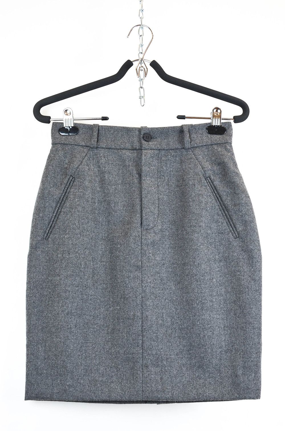 Balenciaga Balenciaga Paris Vintage Grey Wool Skirt – Size 40 Size 27" / US 4 / IT 40 - 1 Thumbnail