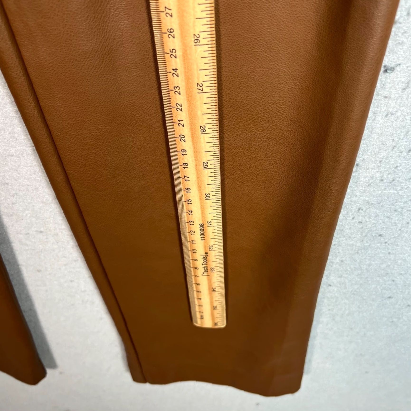 Oak + Fort Oak + Fort Brown Faux Leather High-Waisted Straight Leg Pants Womens Size 4 Size 27" / US 4 / IT 40 - 6 Thumbnail