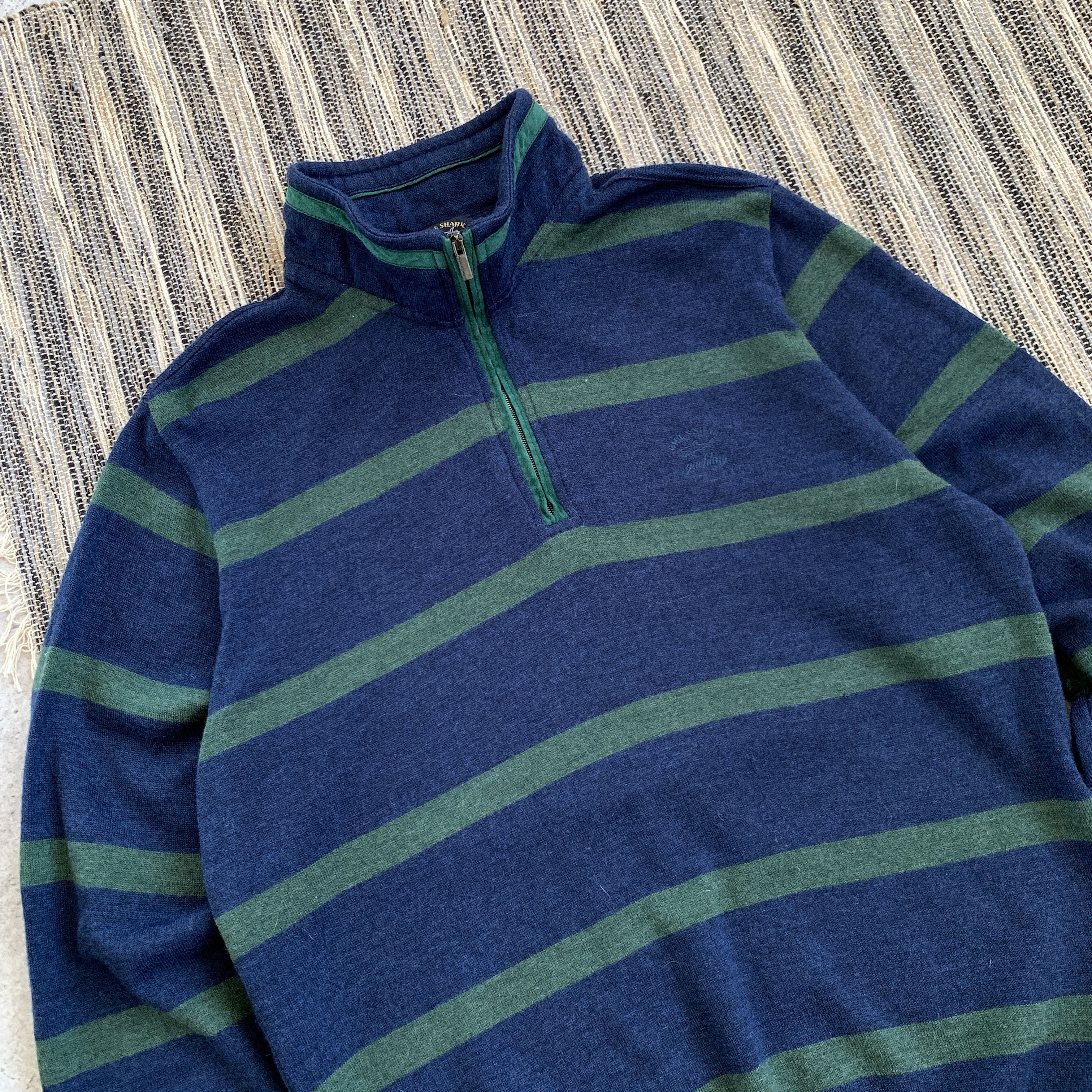 Paul & Shark Vintage Paul & Shark Striped 1/4 Zip Wool Knit Sweater Size US L / EU 52-54 / 3 - 2 Thumbnail