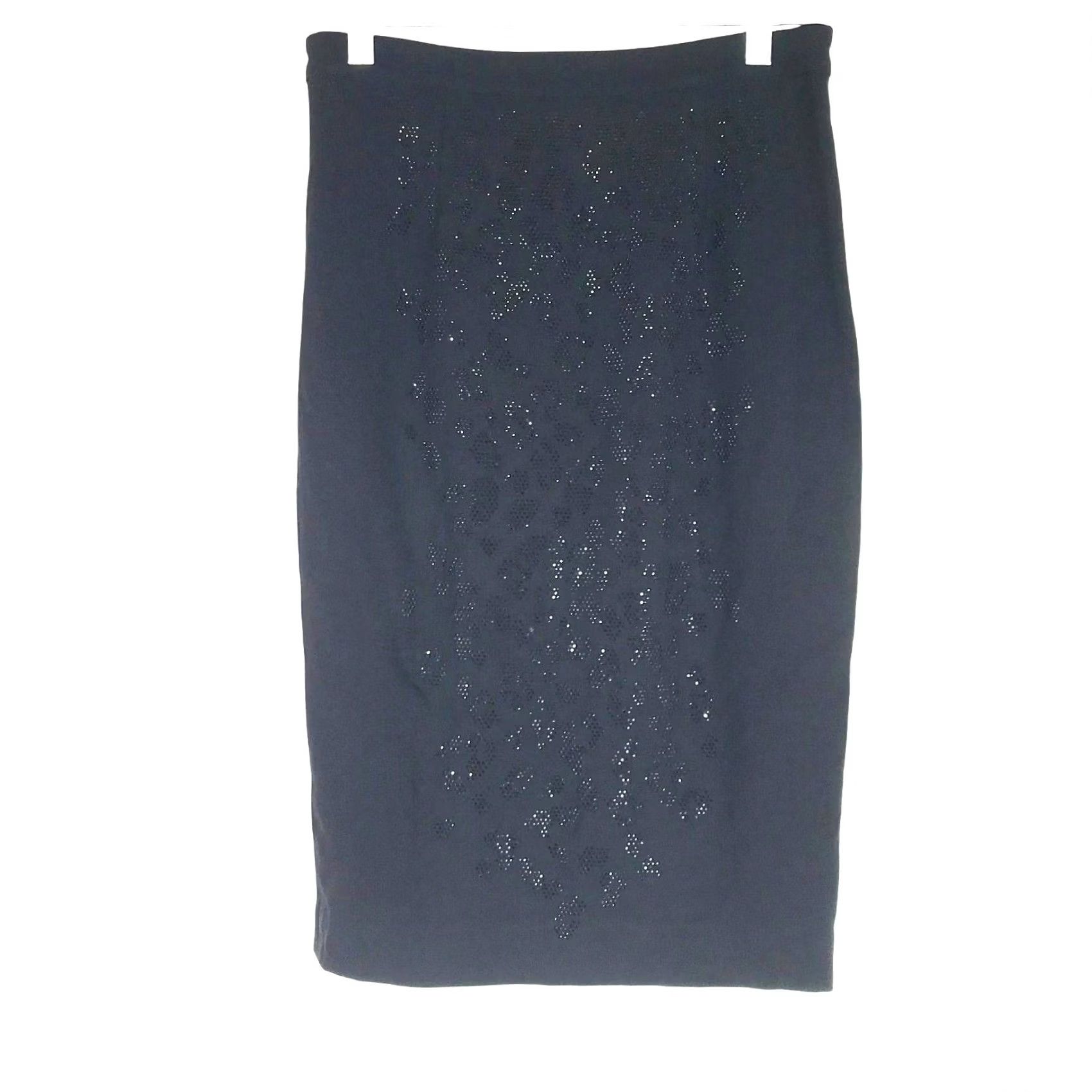 Vintage A.L.C. Skirt Women 0 Black Sequin Visco se Lined Midi Pencil Sequin Accent Size 25" / US 0 / IT 36 - 2 Thumbnail