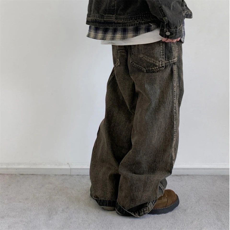 Japanese Brand × Jean Streetwear Baggy Gray Loose Jeans Size US 31 - 4 Thumbnail
