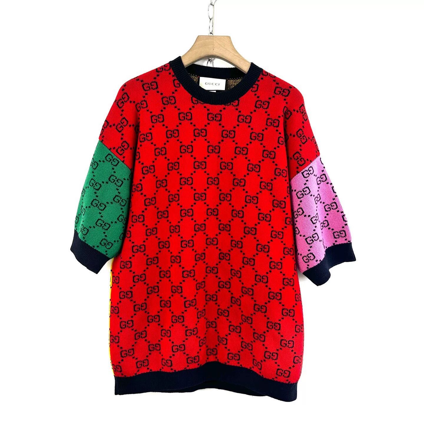 Gucci Gucci Women's GG Print Short-Sleeve Knit Top Size M / US 6-8 / IT 42-44 - 1 Thumbnail