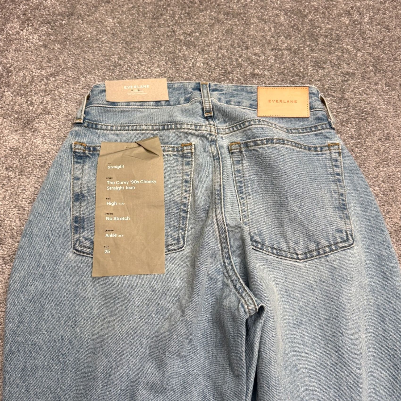 Everlane Everlane The Curvy 90s Cheeky Straight Jean Jeans Women 25 Light Blue NWT Denim High Rise 5-Pocket Footwear? Size 42" / US 20 - 3 Thumbnail