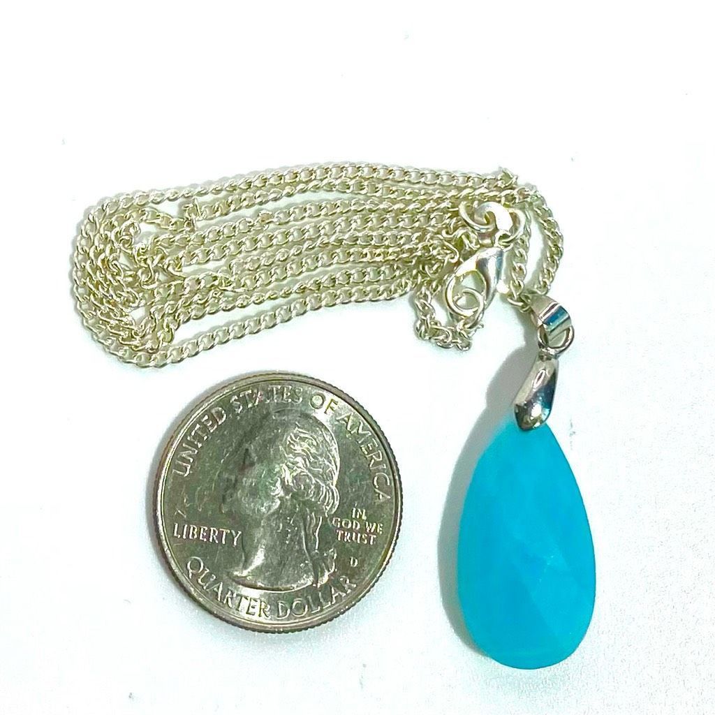 AUN Sterling 925 Silver & Amazonite Necklace