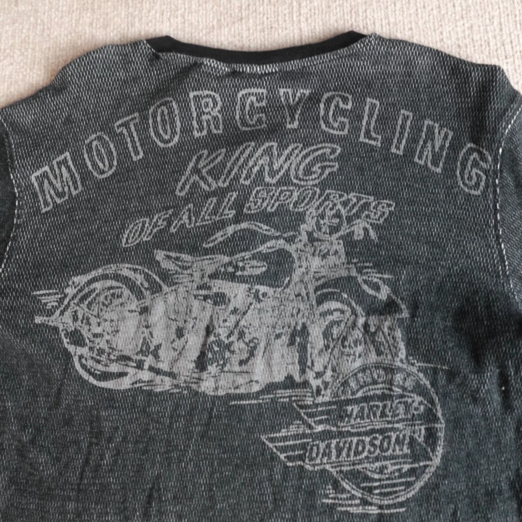 Harley Davidson Harley-Davidson Mens Shirt Medium Gray Black Henley Double Sided Distressed Size US M / EU 48-50 / 2 - 2 Thumbnail