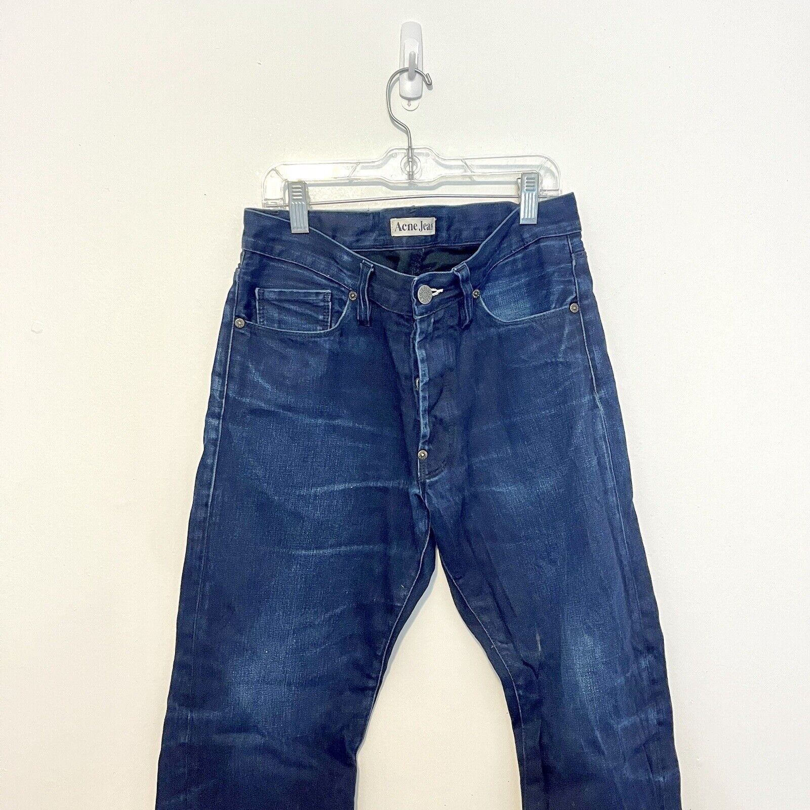 Acne Studios Acne Studios Moc Blue Sateen Rare Dark Rare Sz 29 Size US 29 - 3 Thumbnail