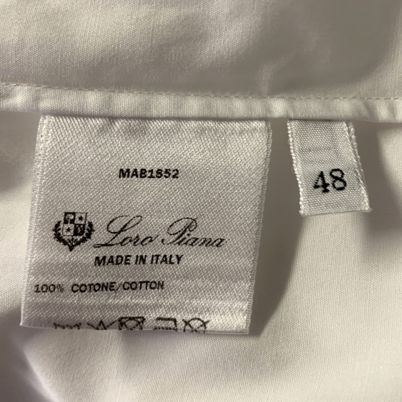 Loro Piana VINTAGE LORO PIANA Dress Shirt White Cotton French Cuff 12 Womens Size XL / US 12-14 / IT 48-50 - 6 Thumbnail