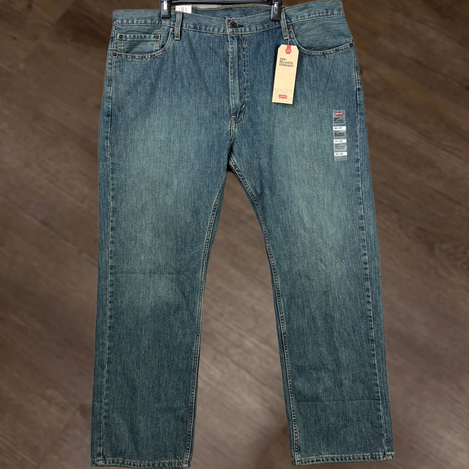Levi's VINTAGE Levis 559 Men Relaxed Straight Jeans 44X32 Blue Distressed 5 Pockets Red Tab NEW Size US 44 / EU 60 - 1 Thumbnail