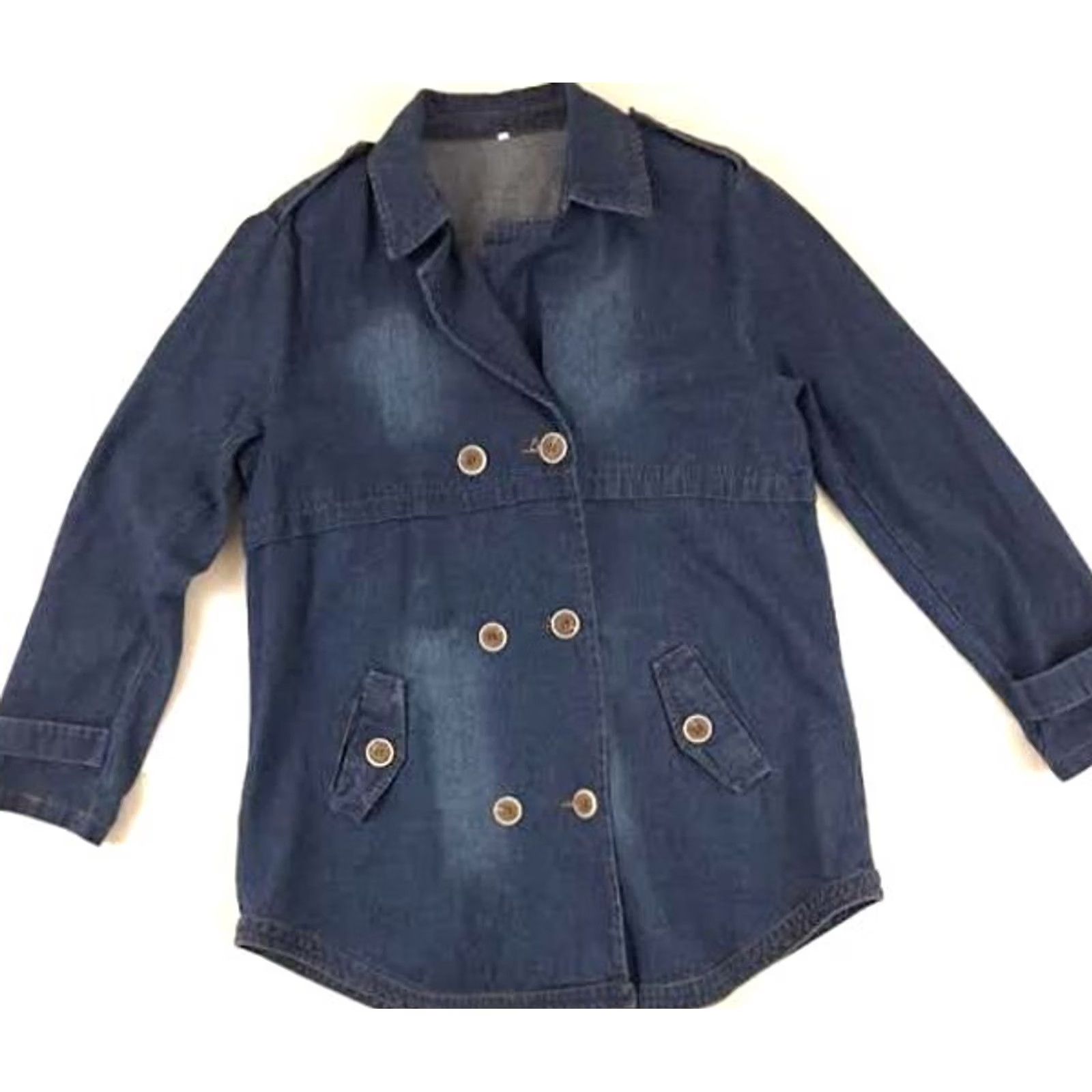 Doublet Vintage Denim Double Breasted Jacket Large Size Blue 90s Women Light Size 36" / US 14 / IT 50 - 2 Thumbnail