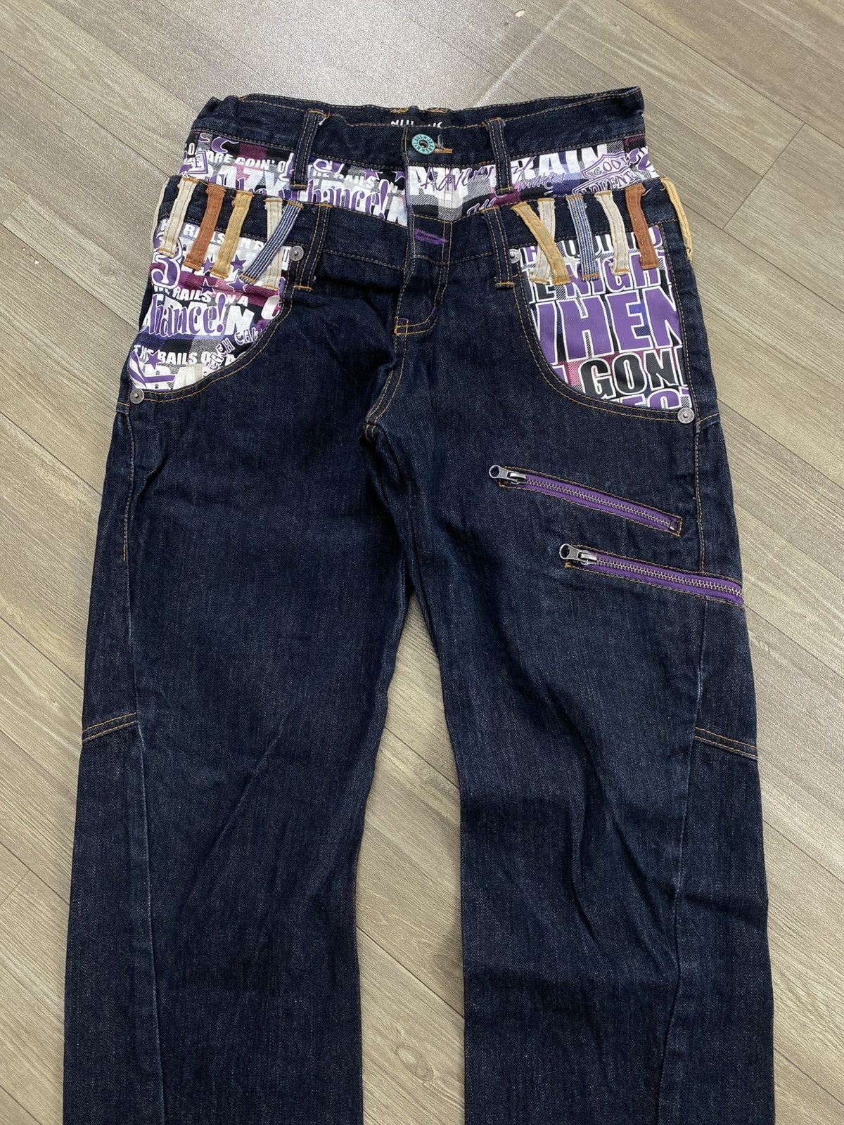 If Six Was Nine 2000s Nylaus Double Waist Multipocket Punk Lgb Style Jeans Size US 28 / EU 44 - 3 Thumbnail