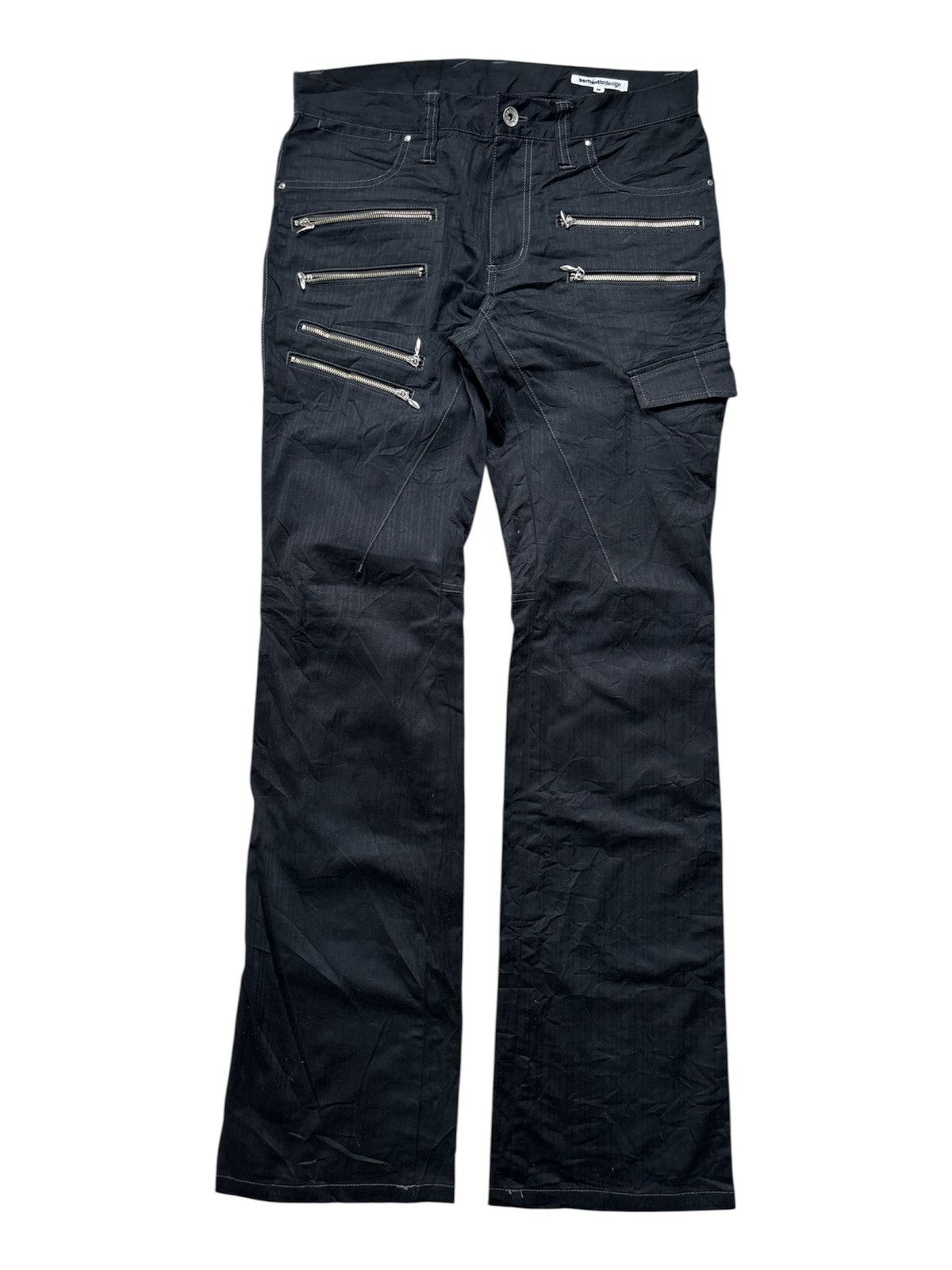 Tornado Mart Multi Zip Flare Pants Size US 32 / EU 48 - 1 Thumbnail