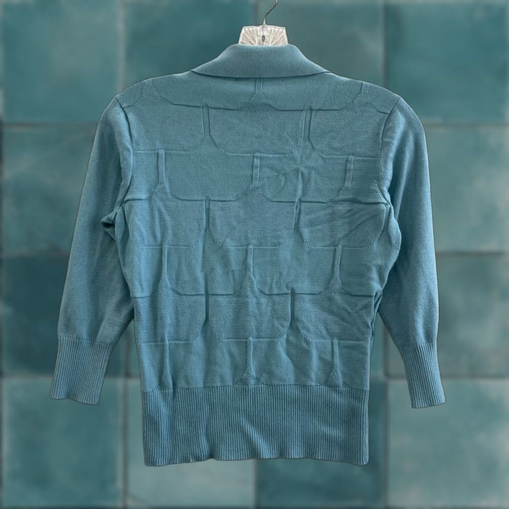 Vintage Y2K Vintage Top M Medium Petite Blue Button Collared Blouse Ideology Office Shirt Womens Size M / US 6-8 / IT 42-44 - 1 Thumbnail