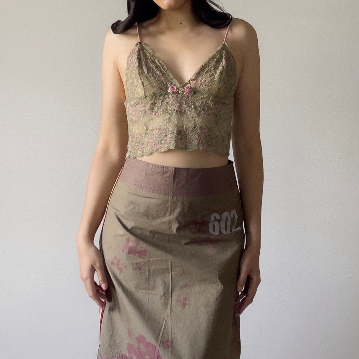 Other Adorable Green Floral Mesh Sheer Camisole (Medium) Size M / US 6-8 / IT 42-44 - 5 Thumbnail