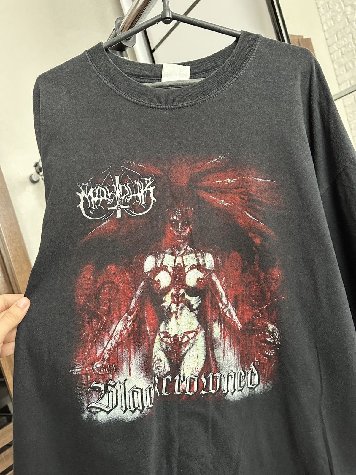 Band Tees 2002 Marduk Blackcrowned Long Sleeve T-Shirt Vintage Band Size US XL / EU 56 / 4 - 5 Thumbnail
