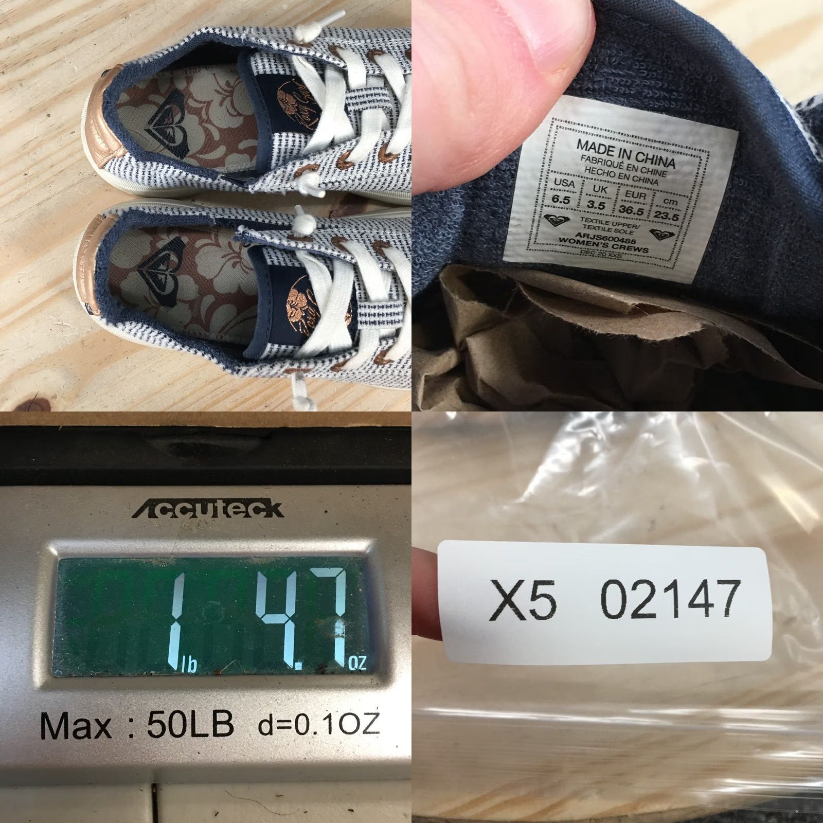 Vintage Roxy Shoes Womens 6.5 Crews Court Sneakers Blue Striped Lace Up Low Top Casual Shirt Shoe Womens Casual Sneakers Size M / US 6-8 / IT 42-44 - 10 Thumbnail