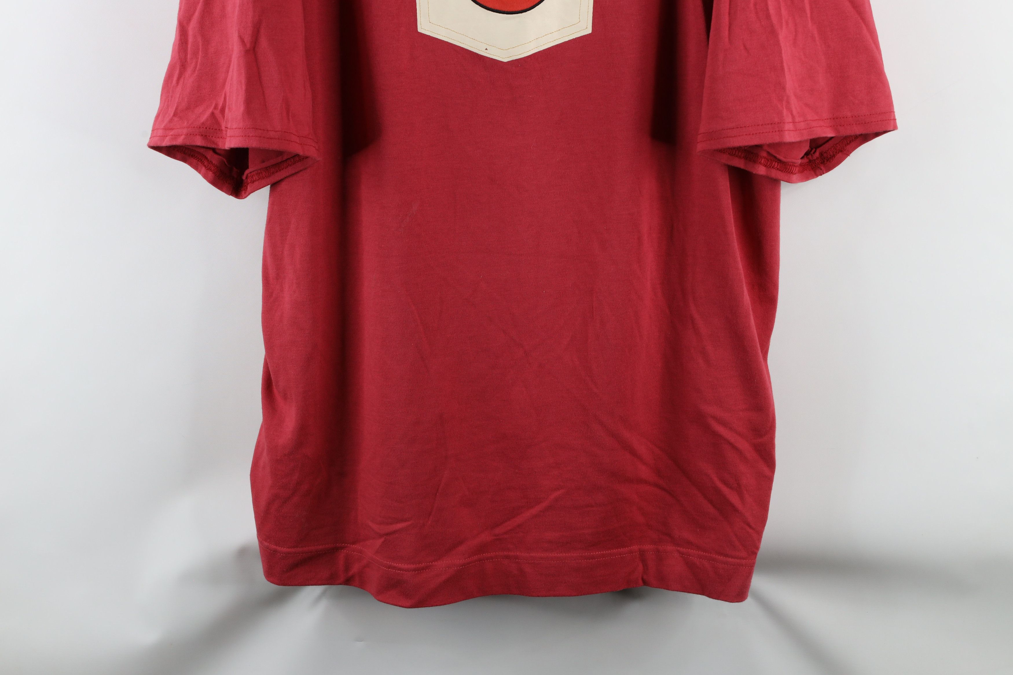 Evisu × Vintage Vtg 90s Evisu Jeans Logo Short Sleeve T-Shirt Red Cotton Size US XL / EU 56 / 4 - 3 Thumbnail