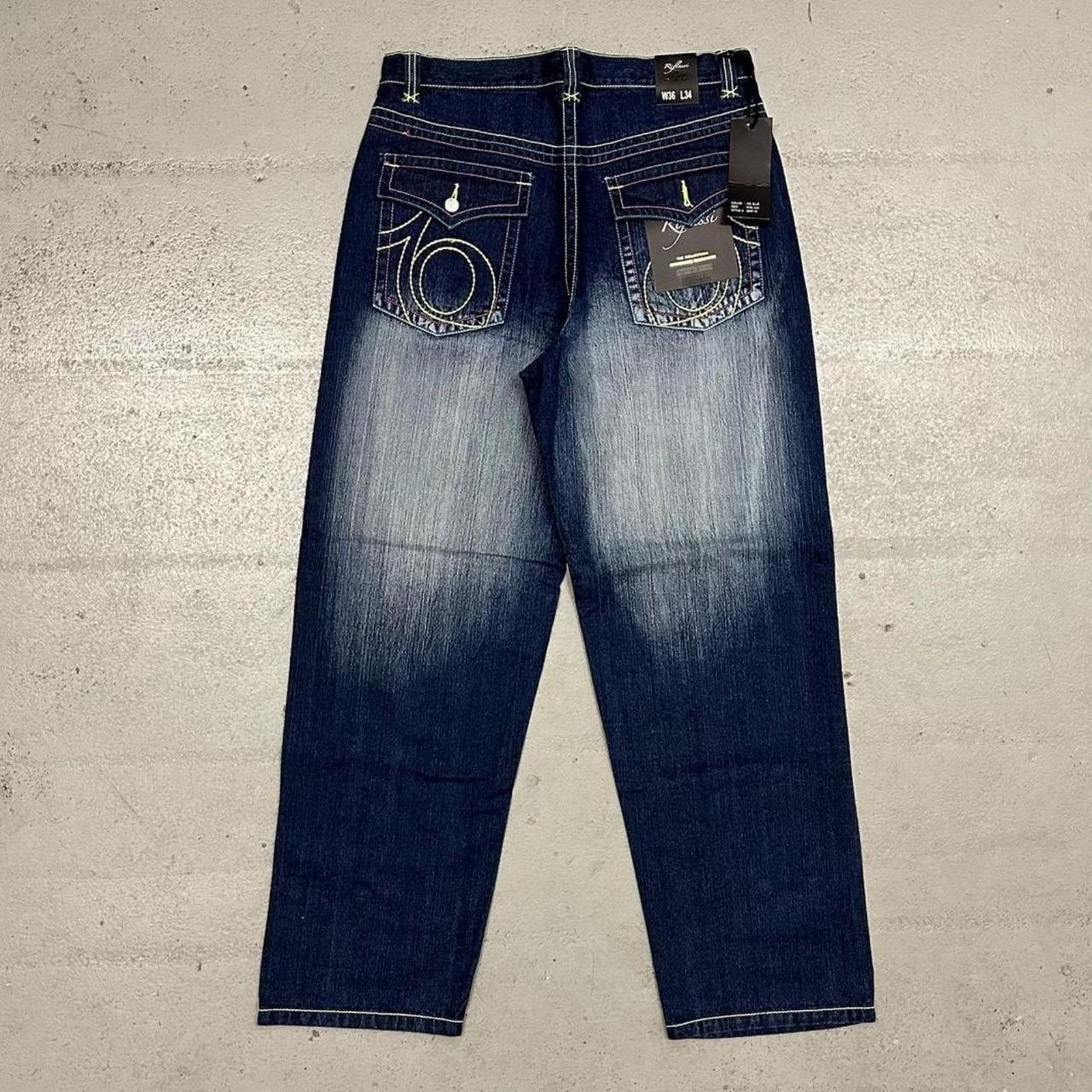 Vintage Vintage baggy y2k riflessi faded blue skater unique denim Size US 36 / EU 52 - 1 Thumbnail