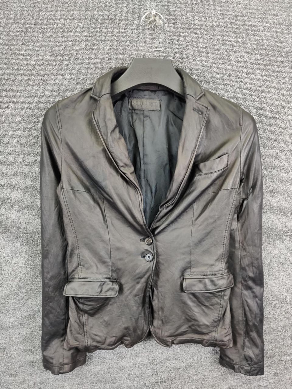 Neil Barrett Neill Barret Leather Black Single Breasted Blazer Jacket Size US XS / EU 42 / 0 - 1 Thumbnail
