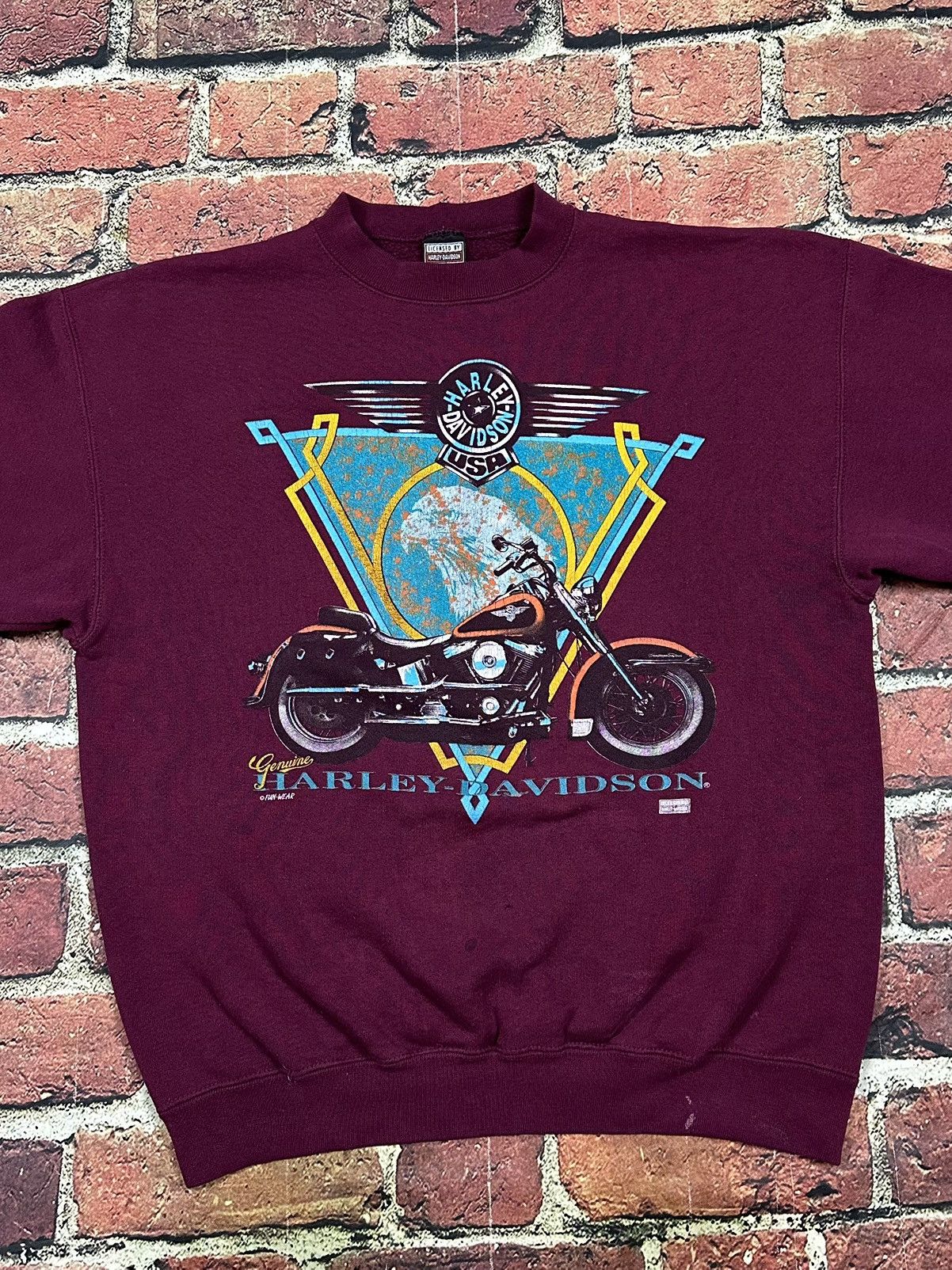 Harley Davidson Vintage Harley Davidson Crewneck Sweatshirt 90s Motorcycle Size US L / EU 52-54 / 3 - 2 Thumbnail