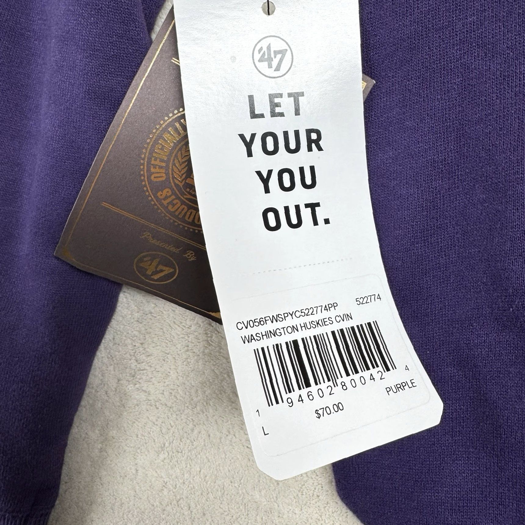Logo 7 Washington Huskies Football Hooded Sweatshirt Mens L Purple W Logo Zip Mock Neck Size US L / EU 52-54 / 3 - 5 Thumbnail