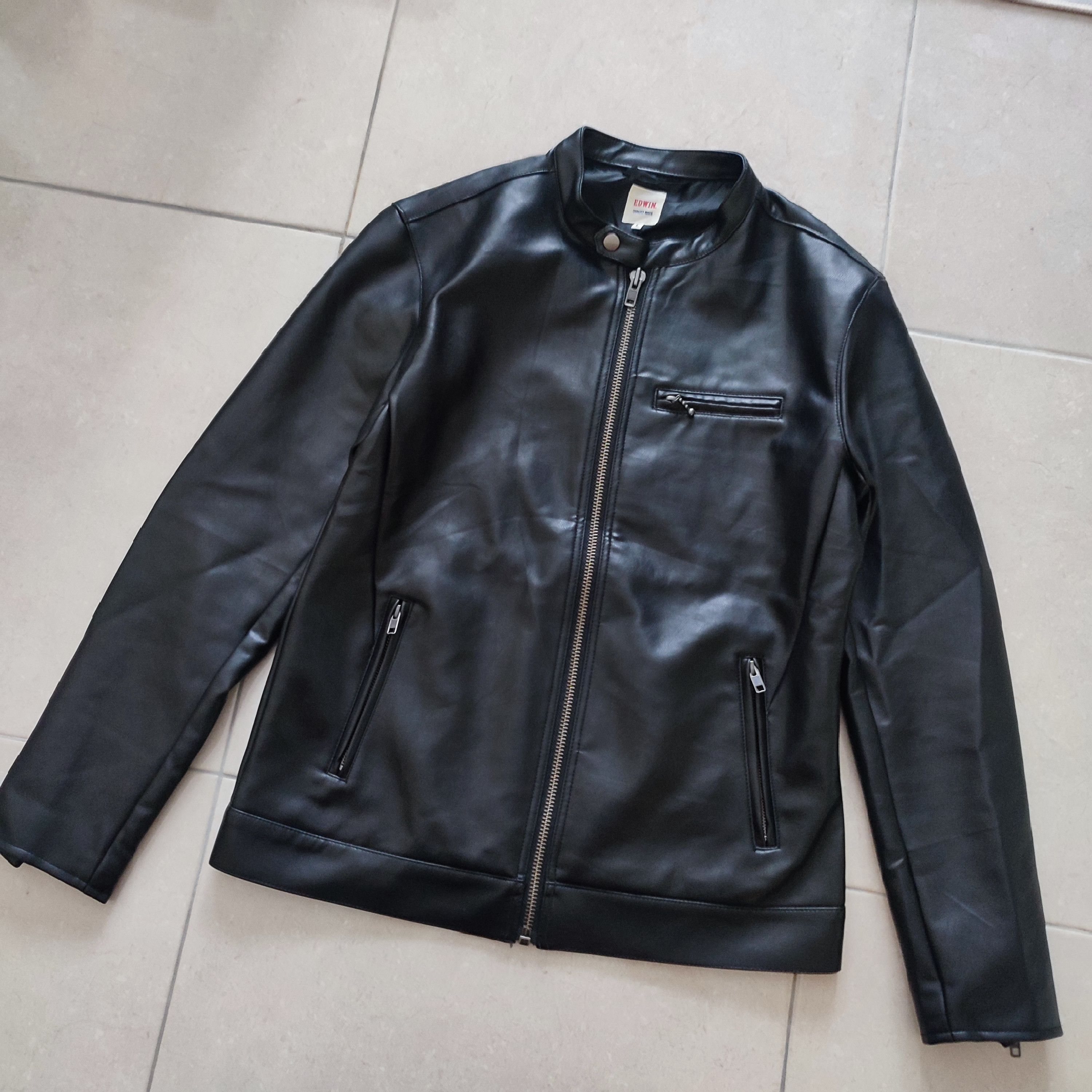 Edwin × Leather 🔥STEALS🔥Rare Edwin Vegan Leather Rider Jacket Size US L / EU 52-54 / 3 - 2 Thumbnail