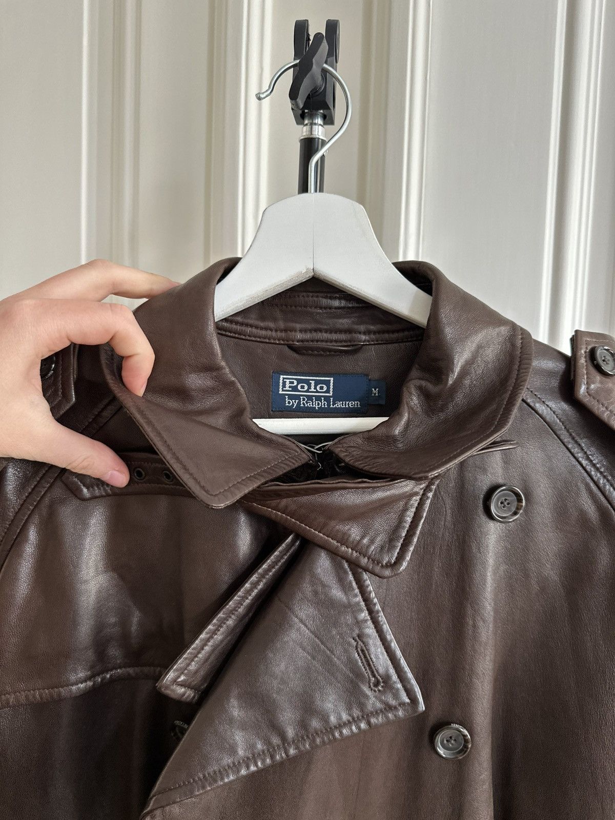 Polo Ralph Lauren Polo Ralph Lauren Vintage Rare 90s Army Leather Trench Coat Size US M / EU 48-50 / 2 - 12 Thumbnail