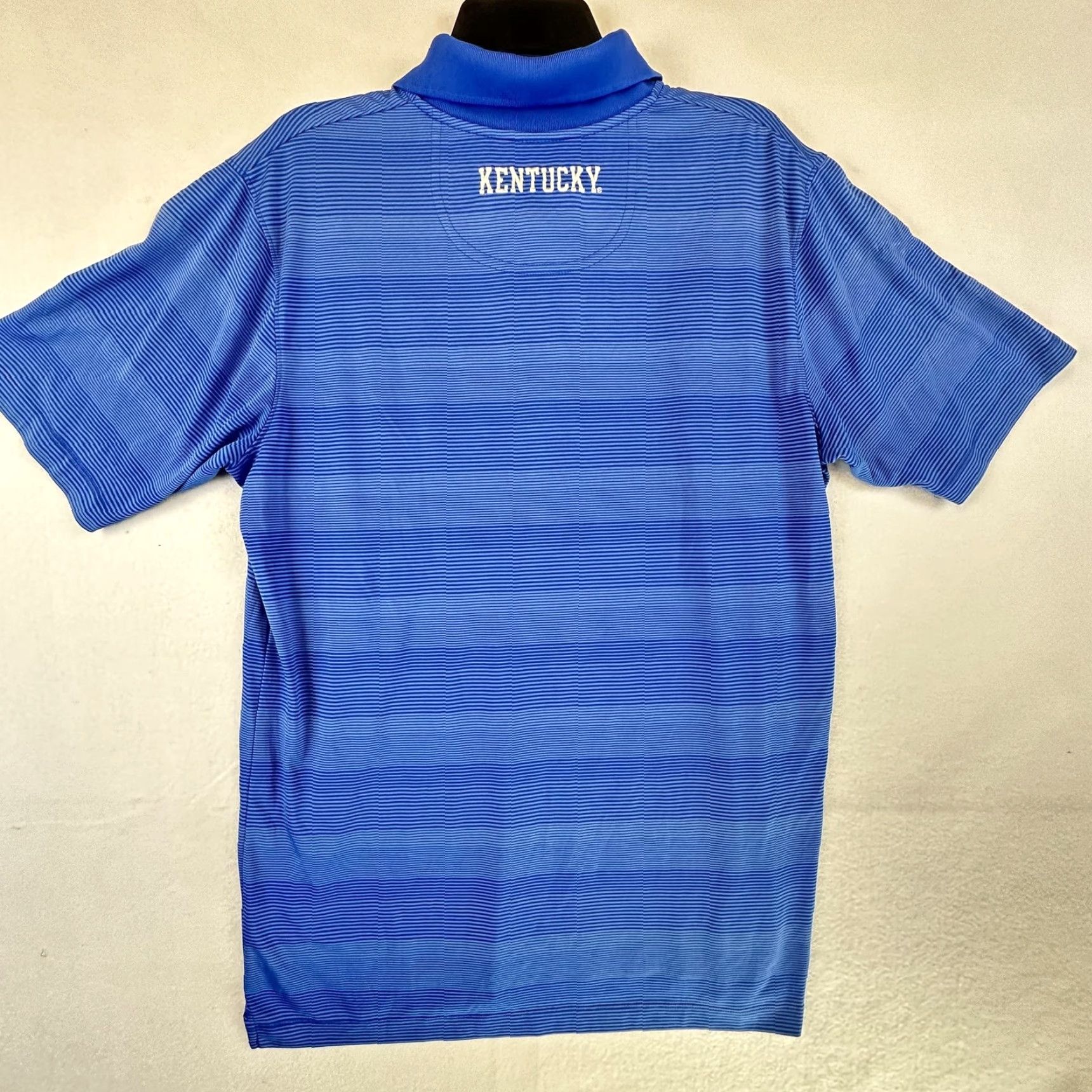 Vintage Kingsmen Polo Shirt Mens Large Blue Striped Kentucky Wildcats NCAA Golf Size US L / EU 52-54 / 3 - 6 Thumbnail