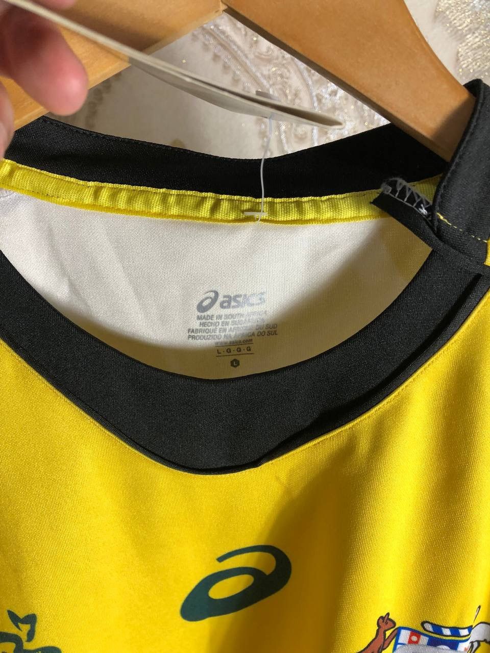 Canterbury of New Zealand VINTAGE ASICS WALLABY AUSTRALIA RUGBY JERSEY RETRO Y2K 90s Size US L / EU 52-54 / 3 - 6 Thumbnail