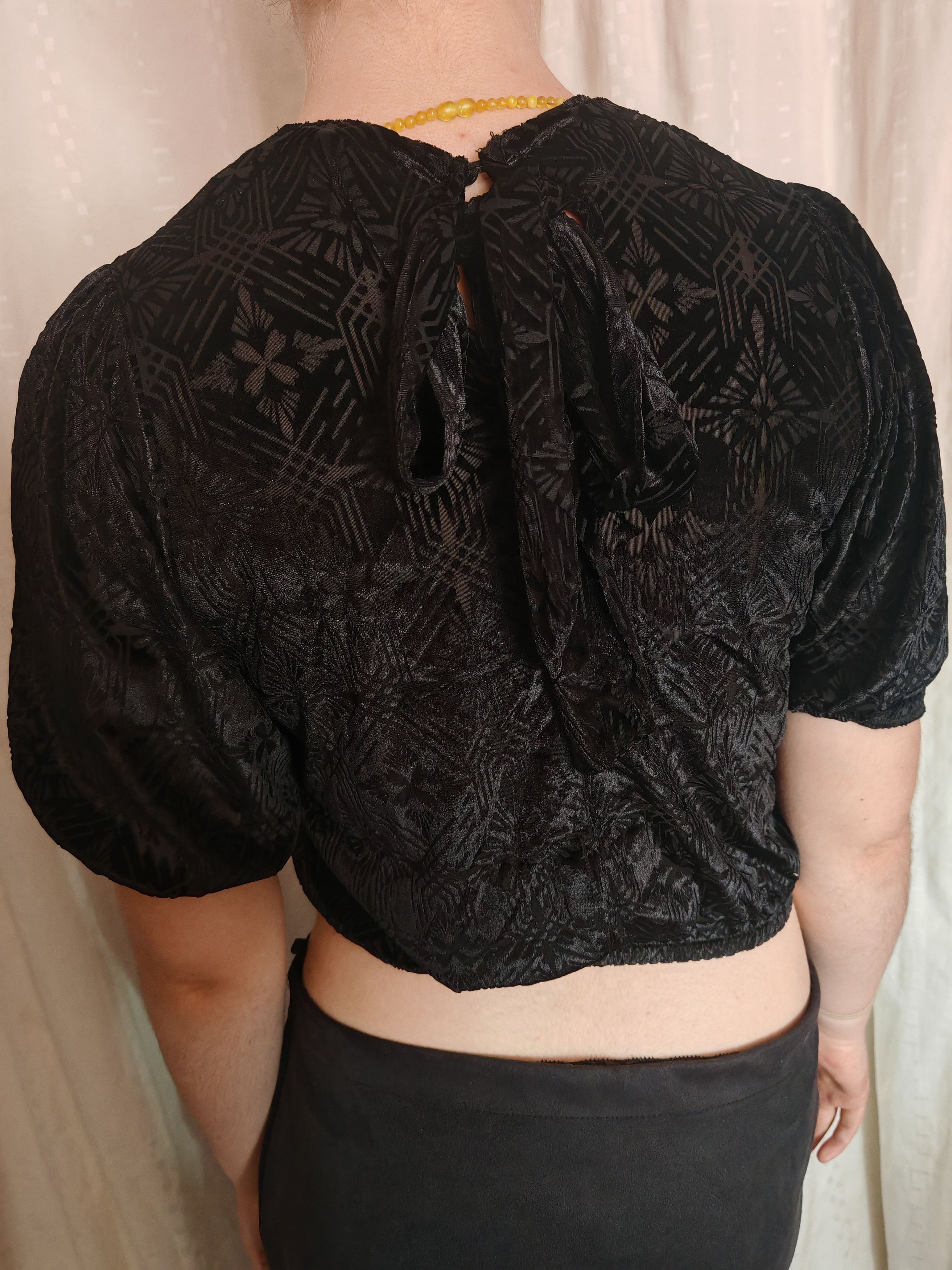 Cotton Club × Designer × Vintage Rare Vintage Cotton Club Embossed Velvet Top sz S Y2K Size S / US 4 / IT 40 - 1 Thumbnail