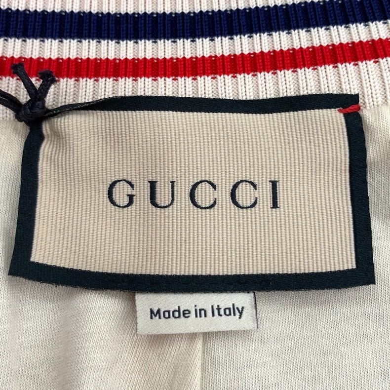 Gucci Color block logo printed striped long-sleeved zipper